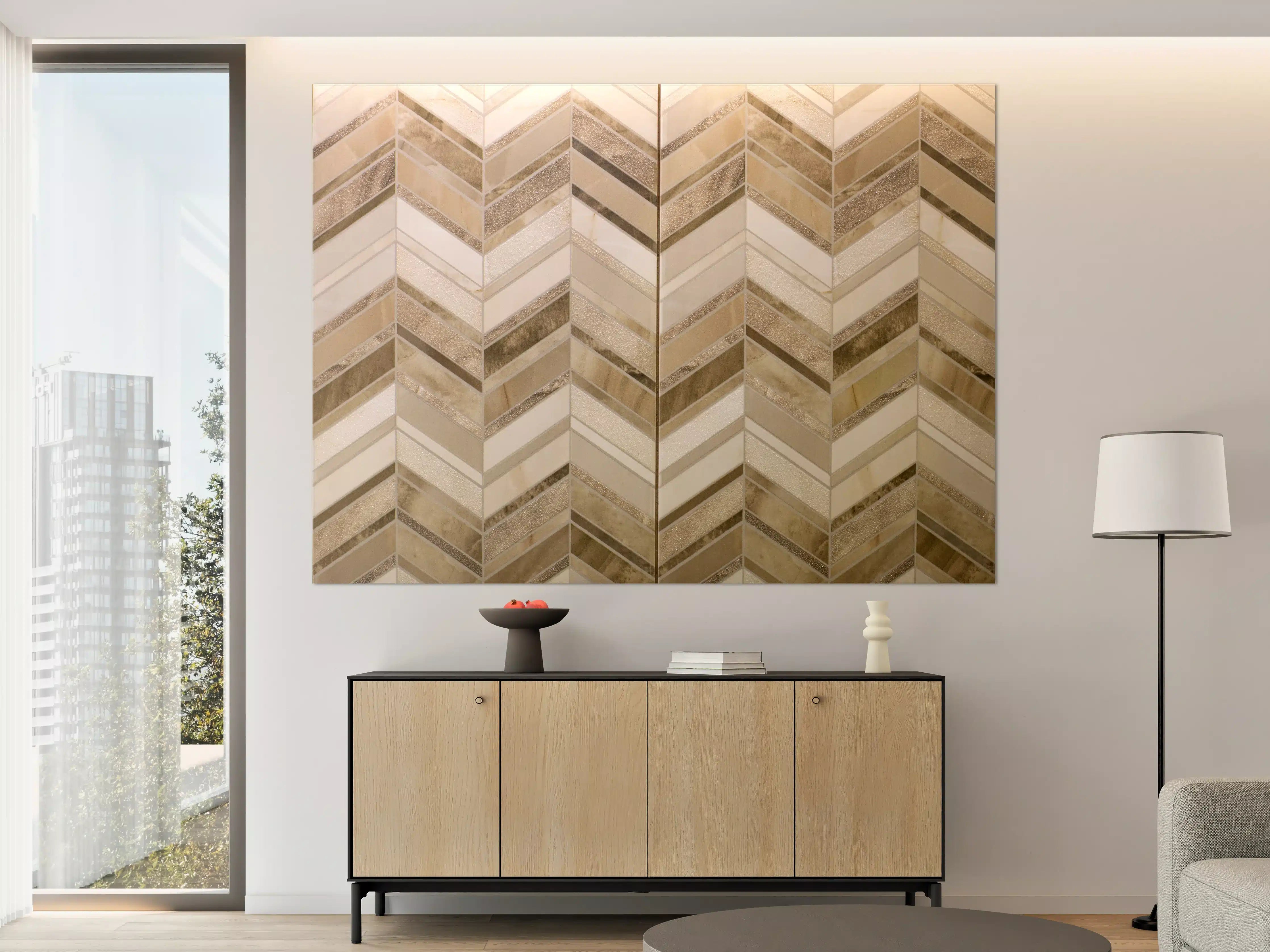 Große Wandbilder - Moderne Beige-Creme Wandfliesen