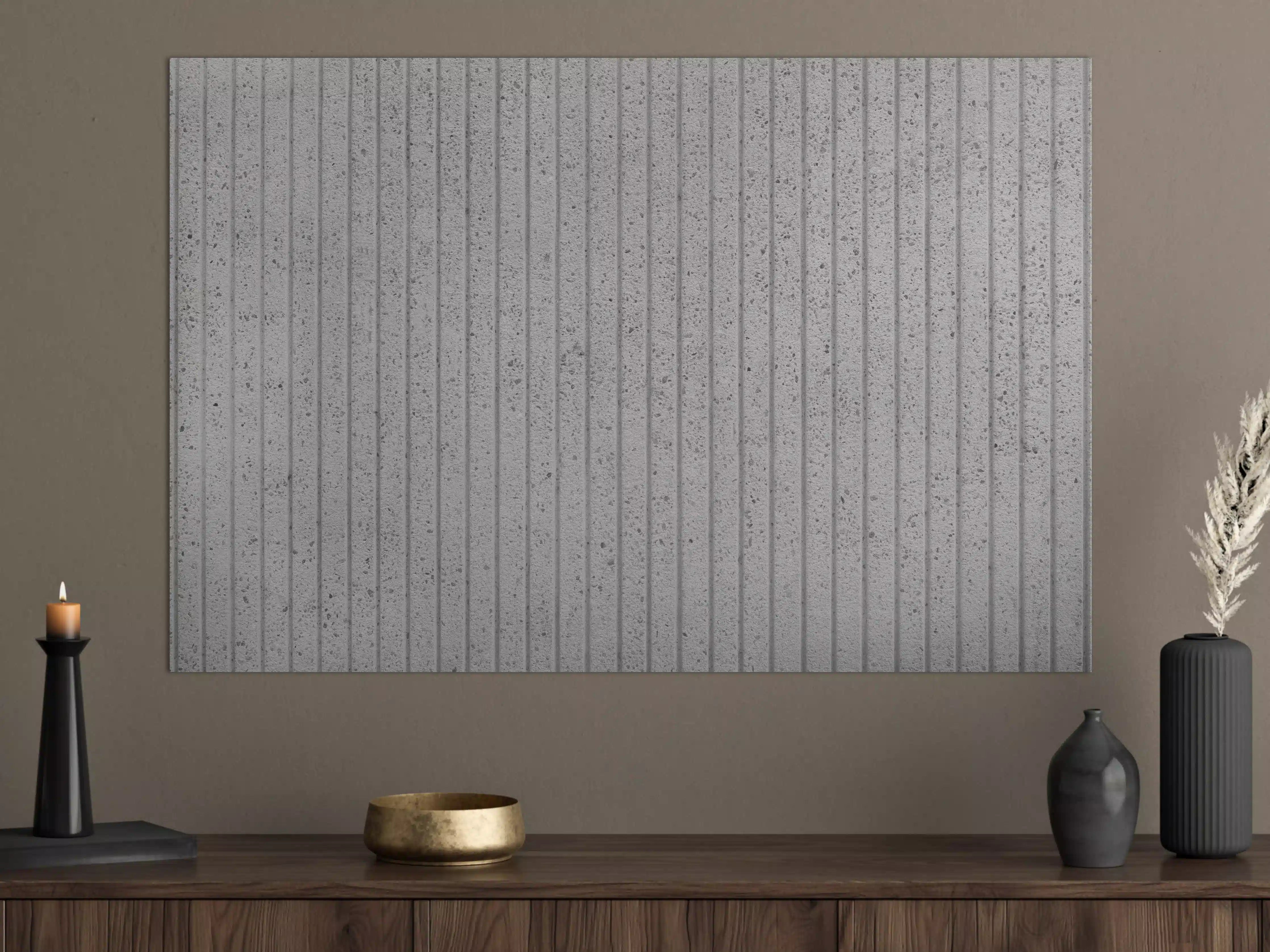 Große Wandbilder - Moderne Betonwand mit vertikalen Linien