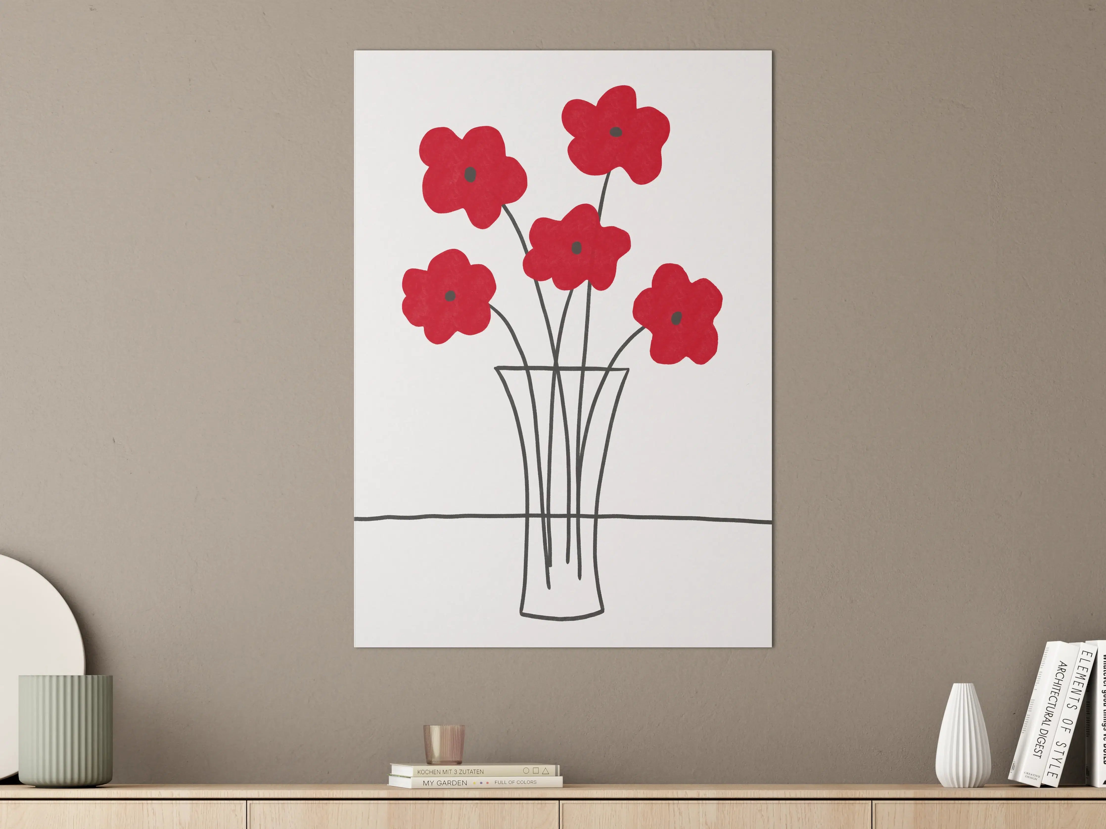 Große Wandbilder - Moderne Blumen Skizze