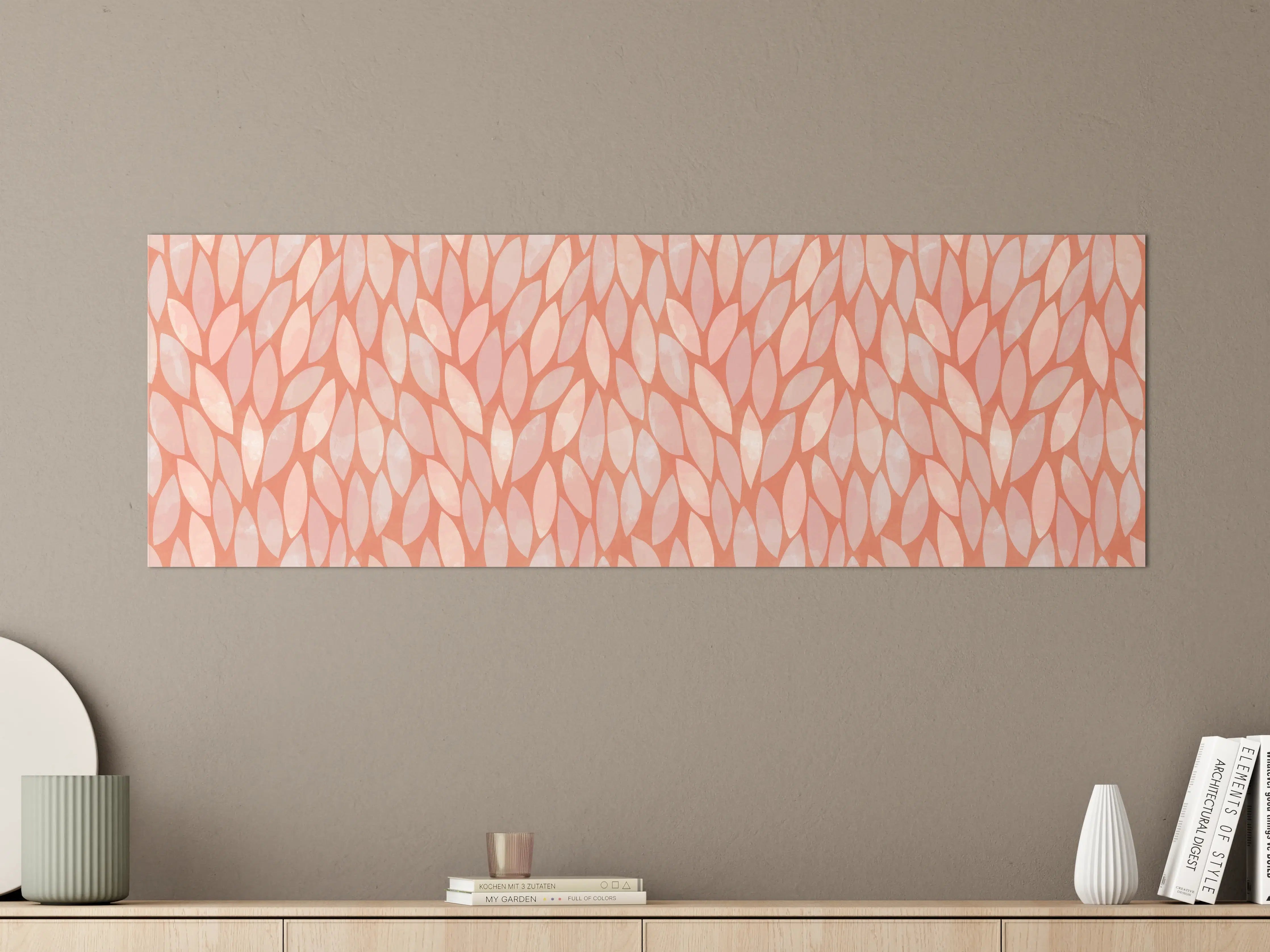 Große Wandbilder - Moderne Blumenmuster in warmen Orangetönen
