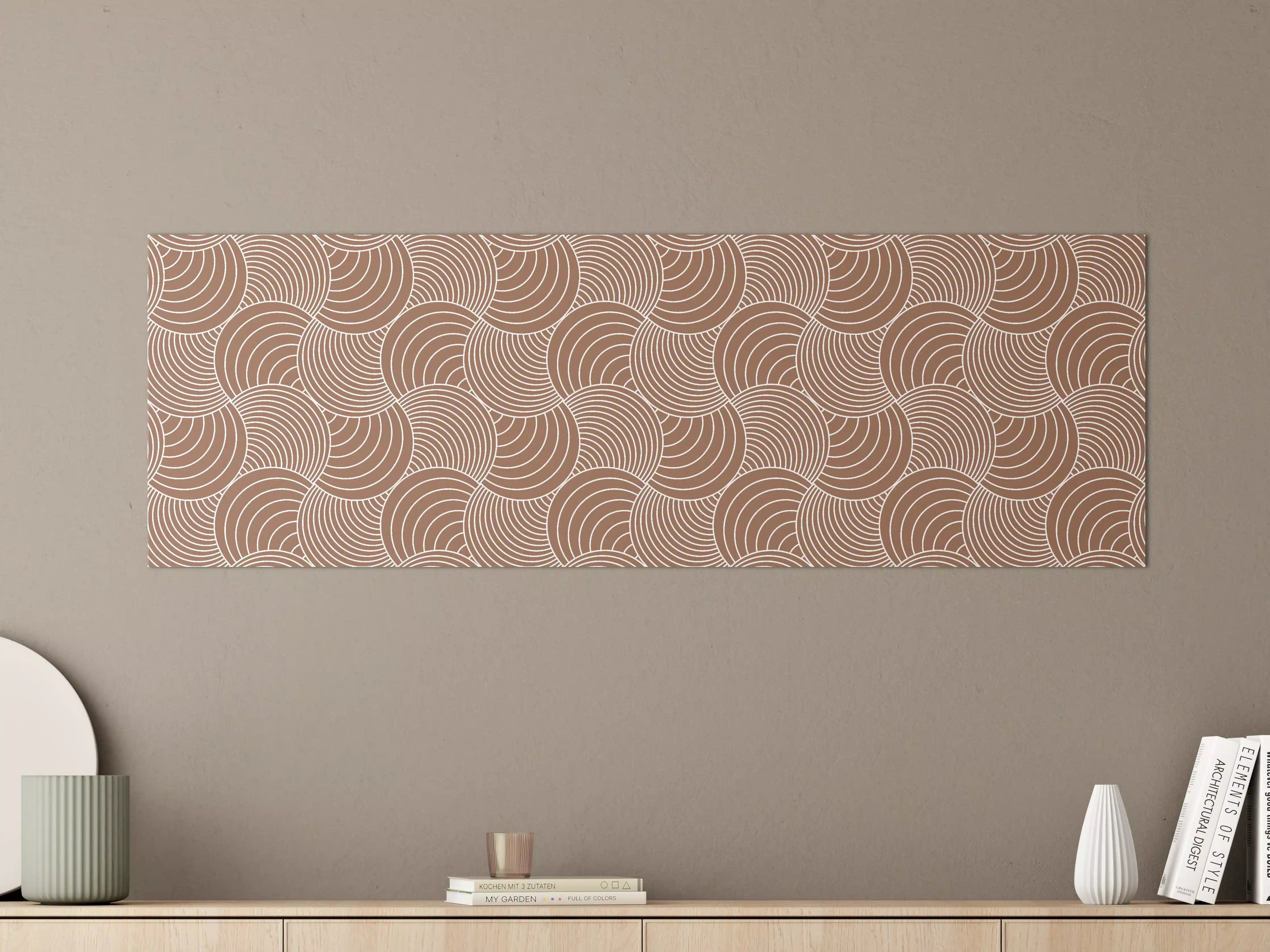 Große Wandbilder - Moderne Braun-Weiße Geometrische Musterwanddekoration