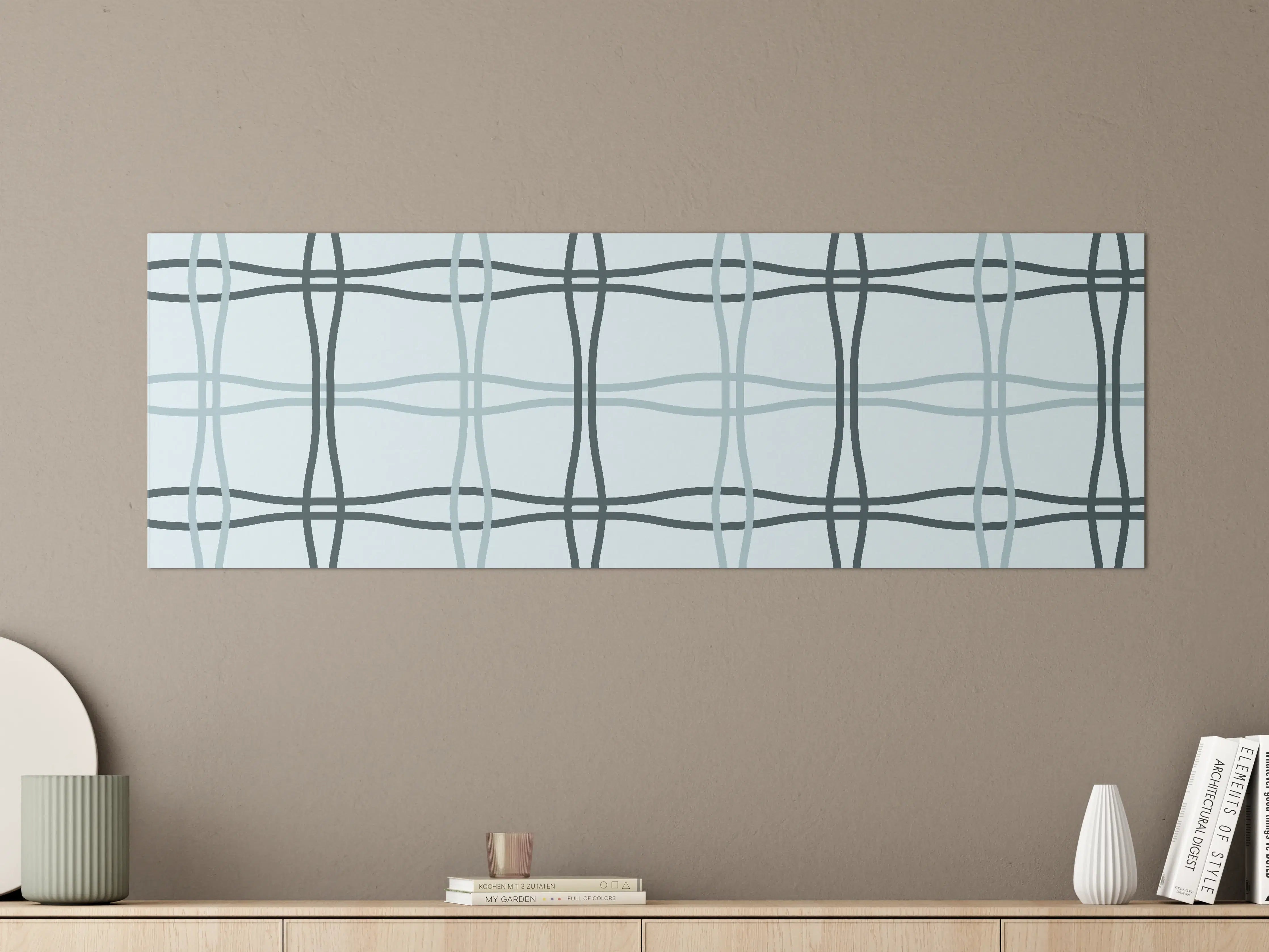 Große Wandbilder - Moderne Buntglas-Design mit Blau- und Grautönen