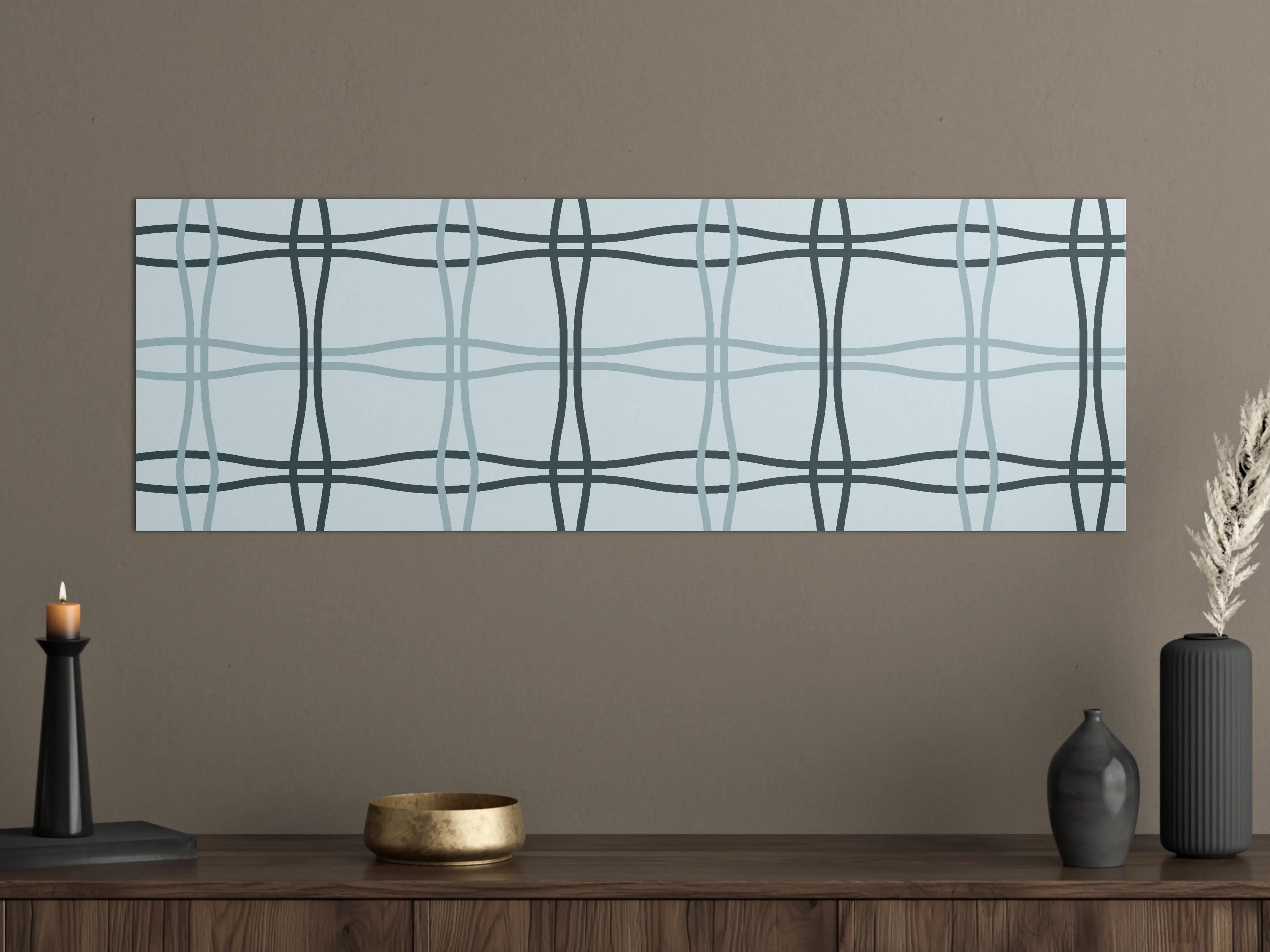 Große Wandbilder - Moderne Buntglas-Design mit Blau- und Grautönen