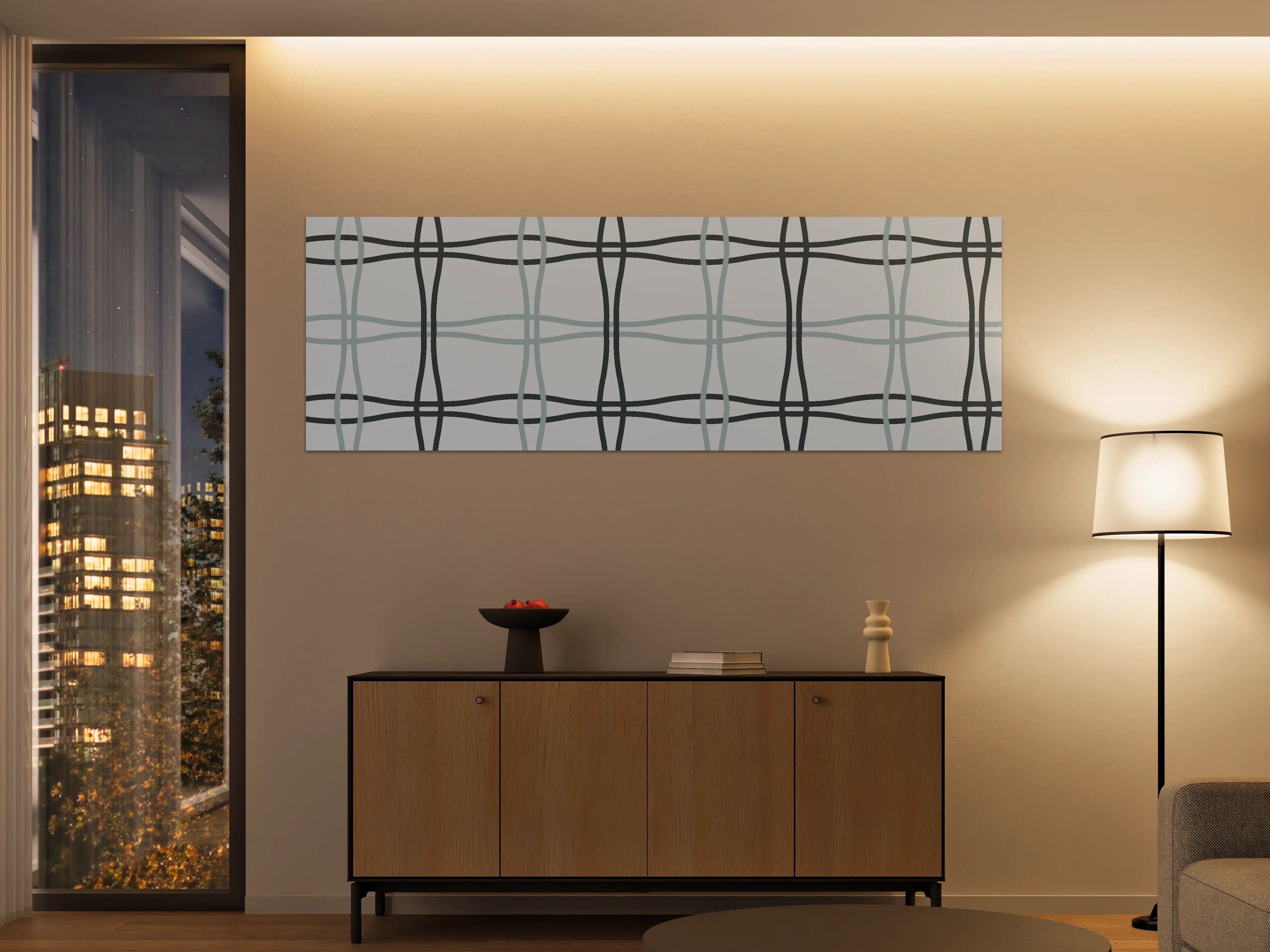 Große Wandbilder - Moderne Buntglas-Design mit Blau- und Grautönen