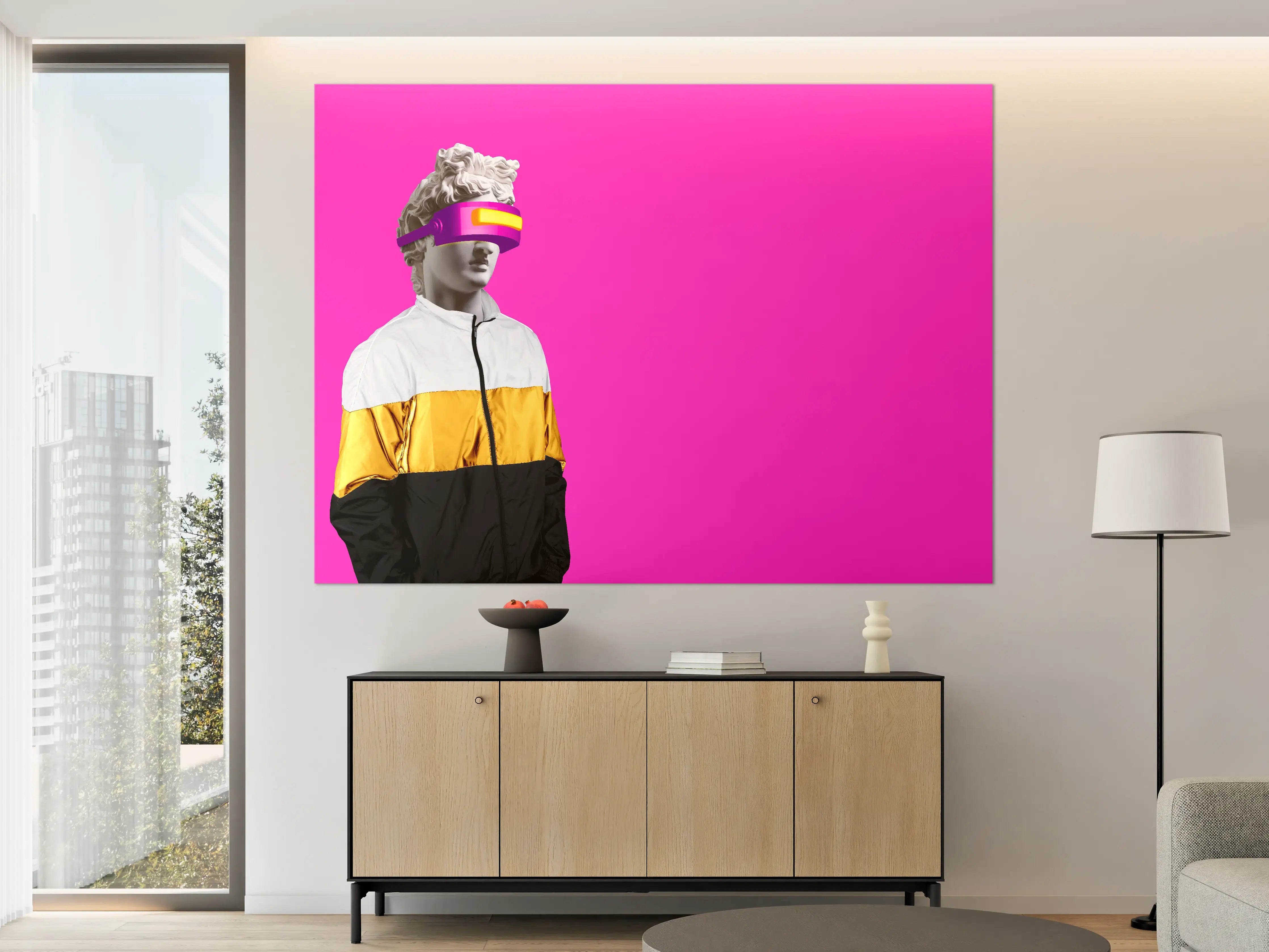 Große Wandbilder - Moderne Darstellung - VR Brille auf lila Hintergrund
