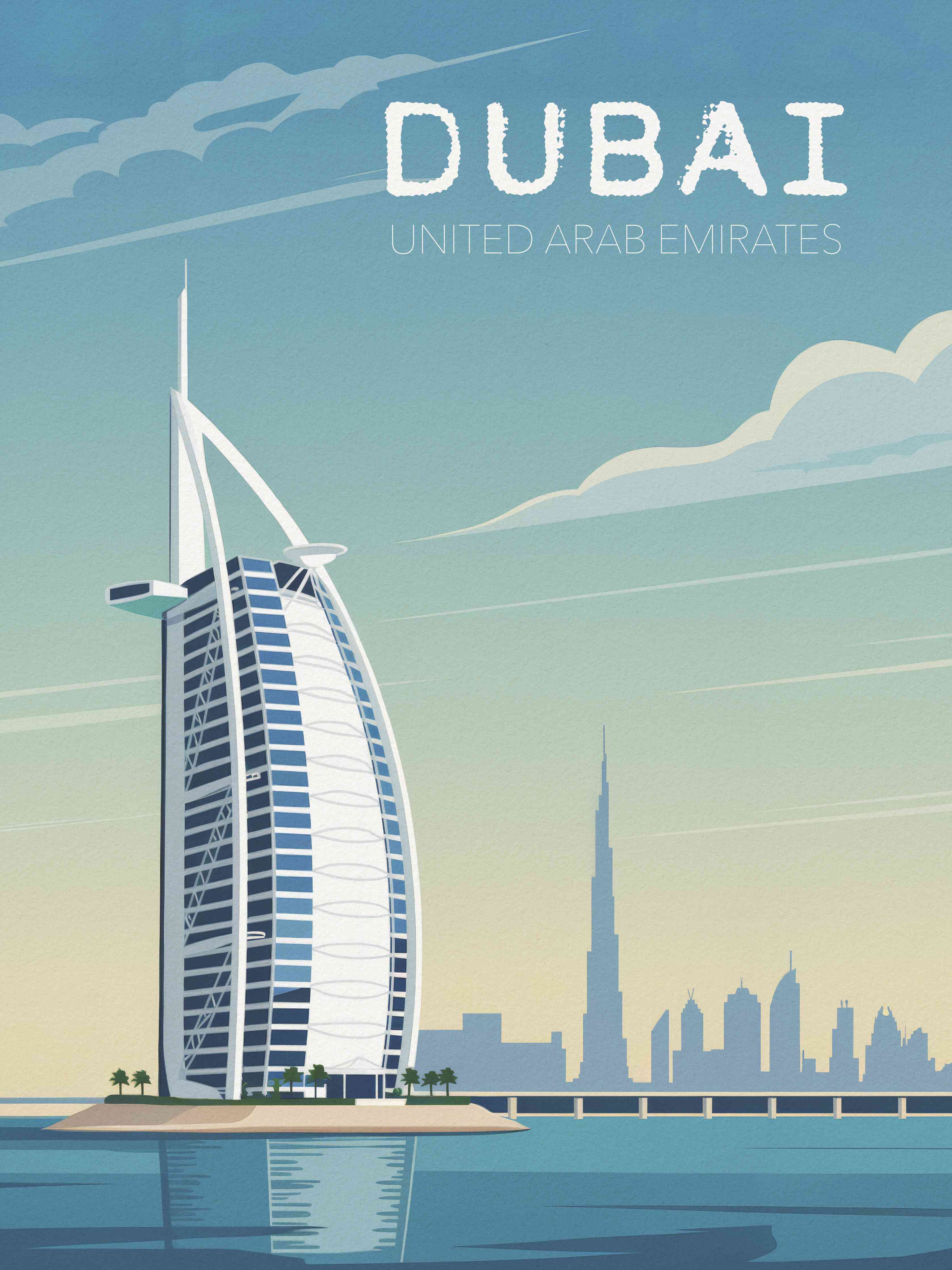 Große Wandbilder-Moderne Dubai Skyline mit Burj Khalifa und futuristischem Panorama