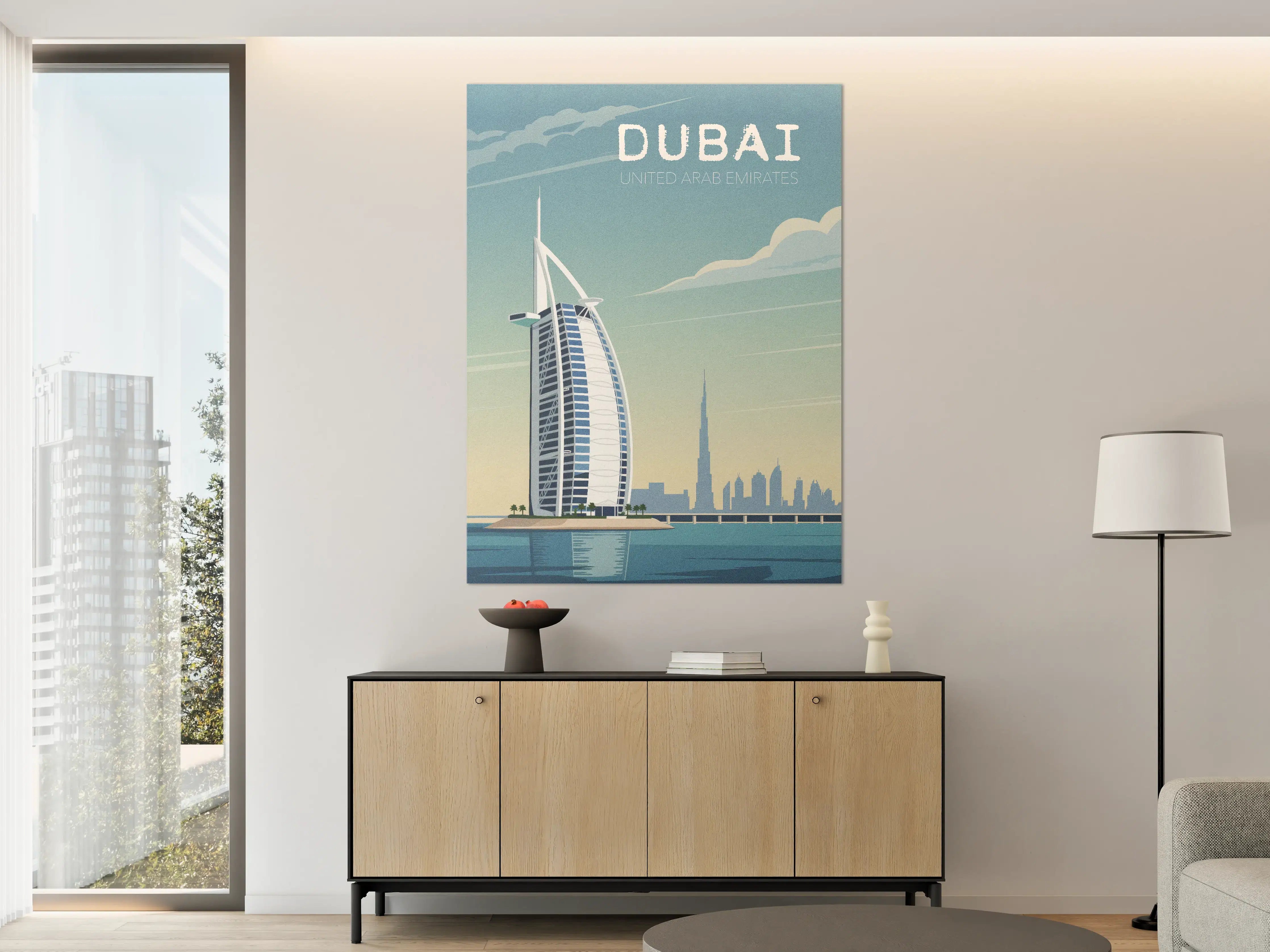 Große Wandbilder - Moderne Dubai Skyline mit Burj Khalifa und futuristischem Panorama