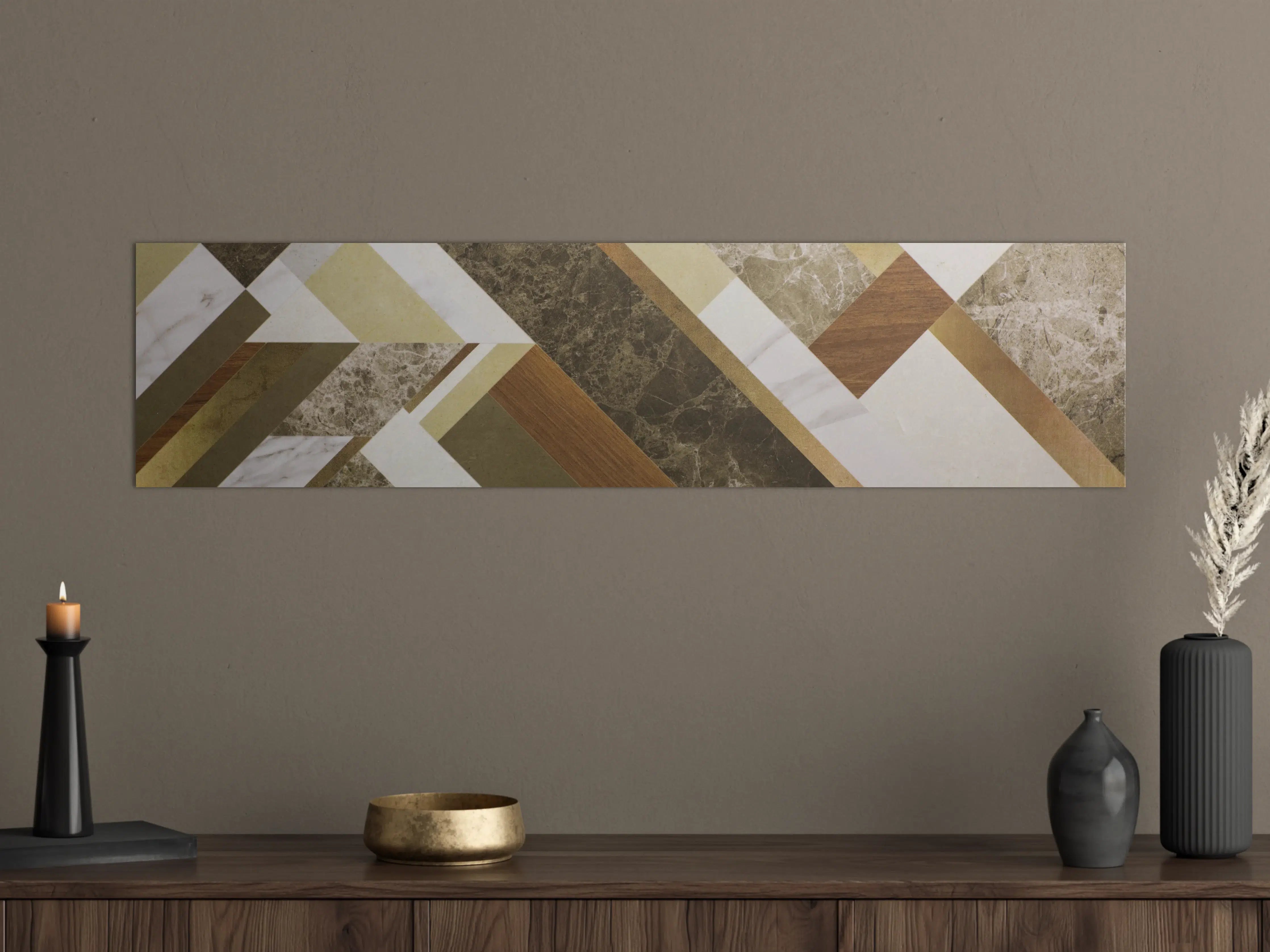 Große Wandbilder - Moderne Fliesen-Design in Erdtönen