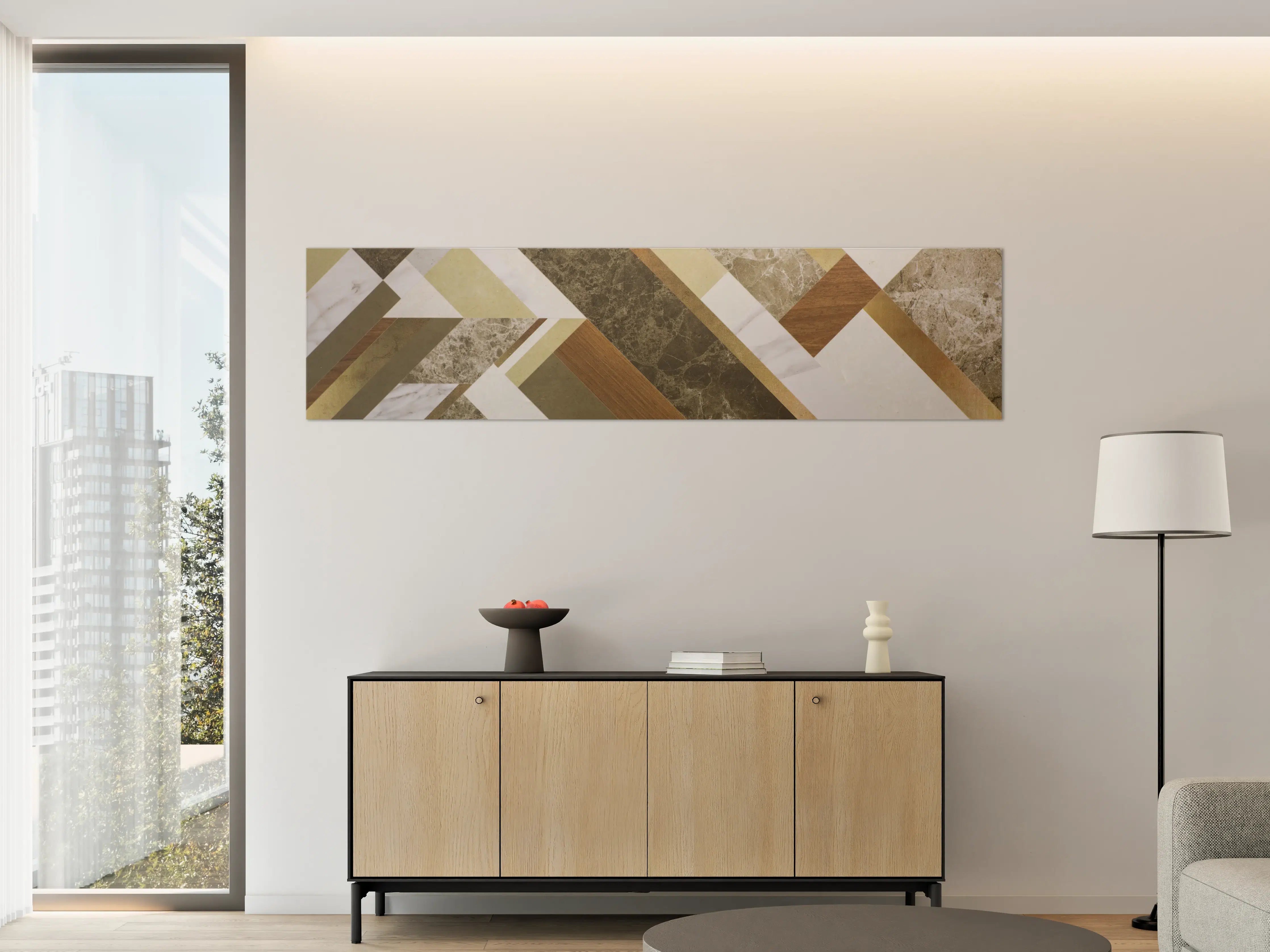 Große Wandbilder - Moderne Fliesen-Design in Erdtönen