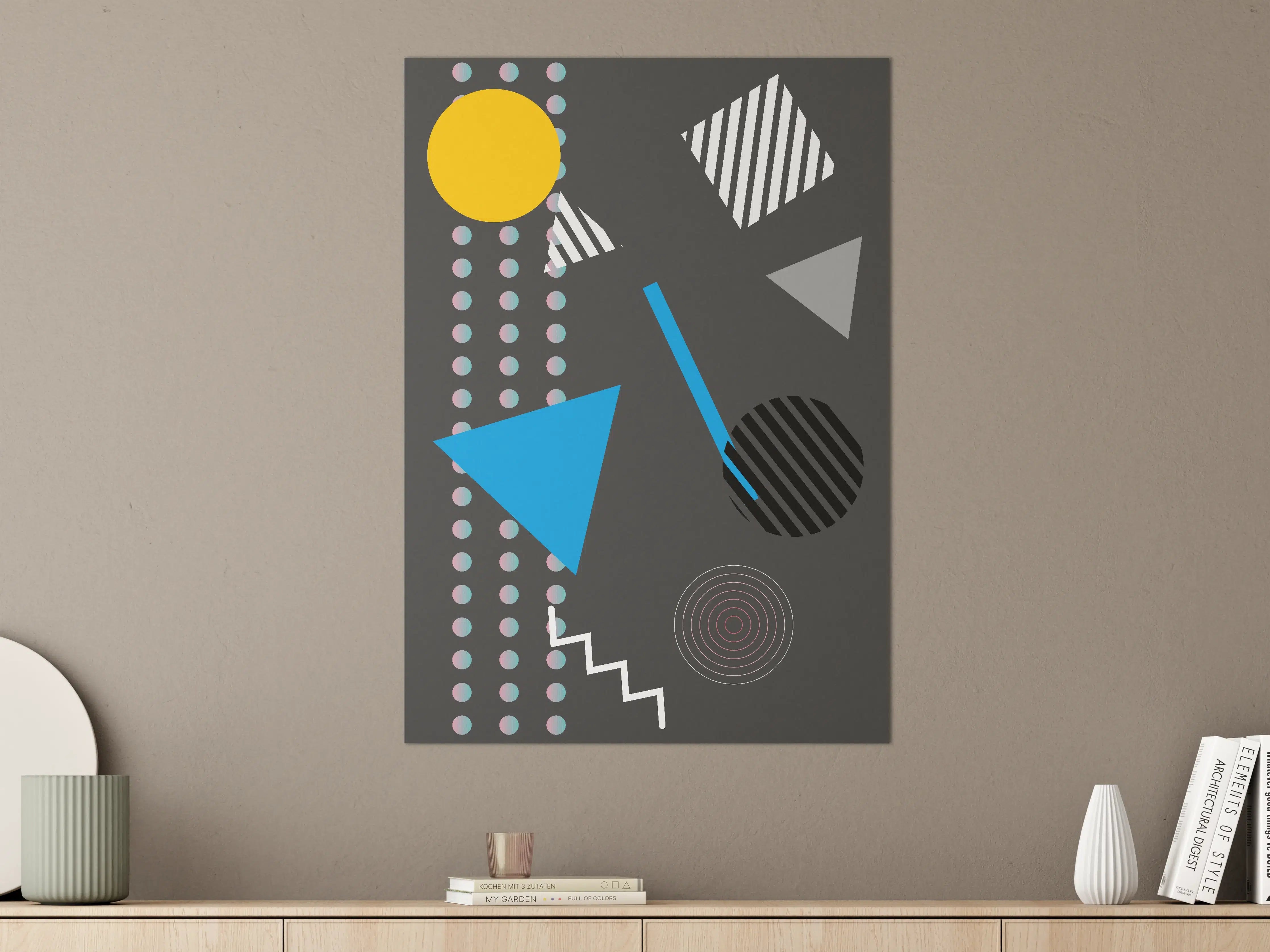 Große Wandbilder - Moderne Geometrie in Grau und Farben