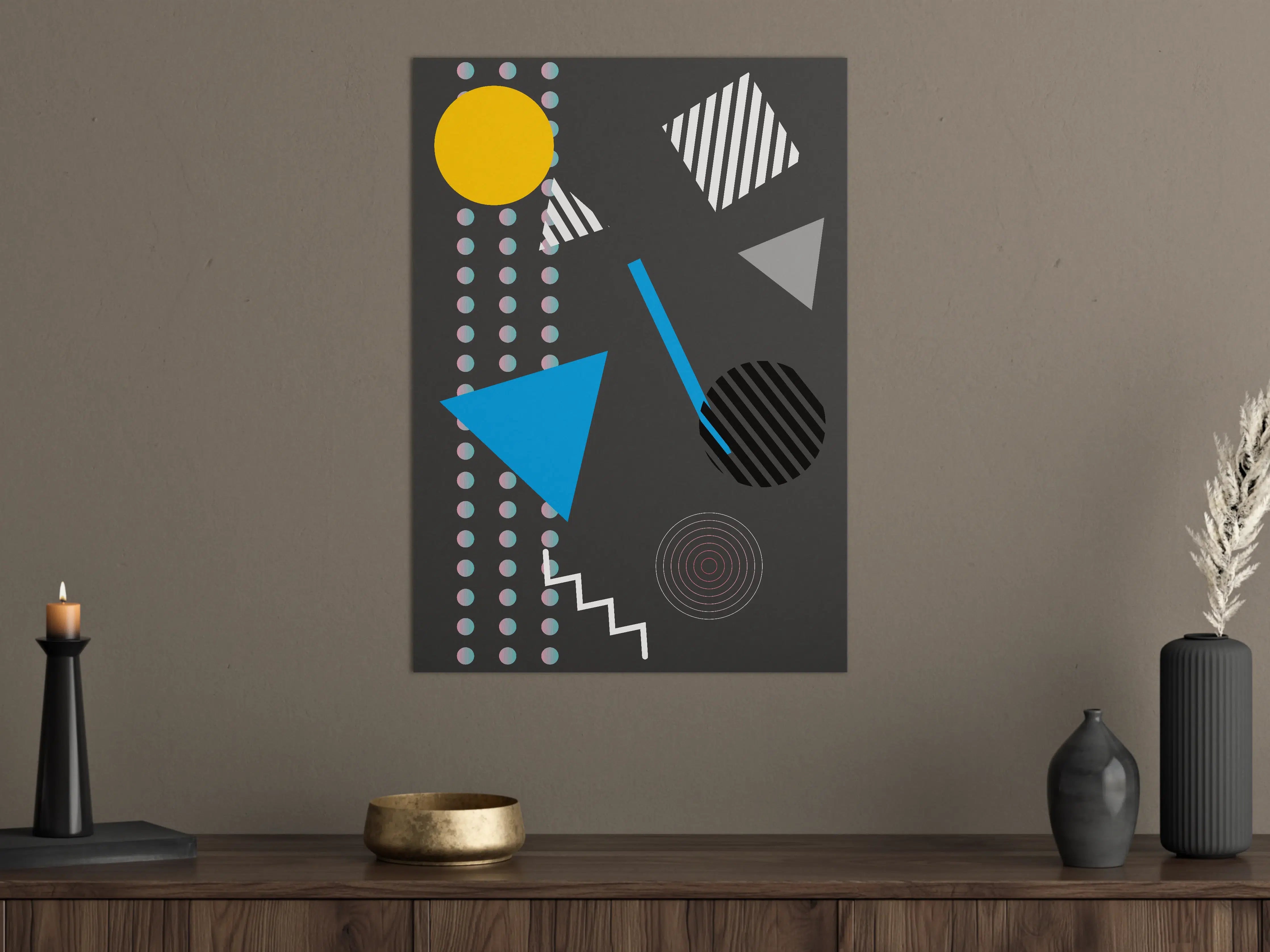 Große Wandbilder - Moderne Geometrie in Grau und Farben