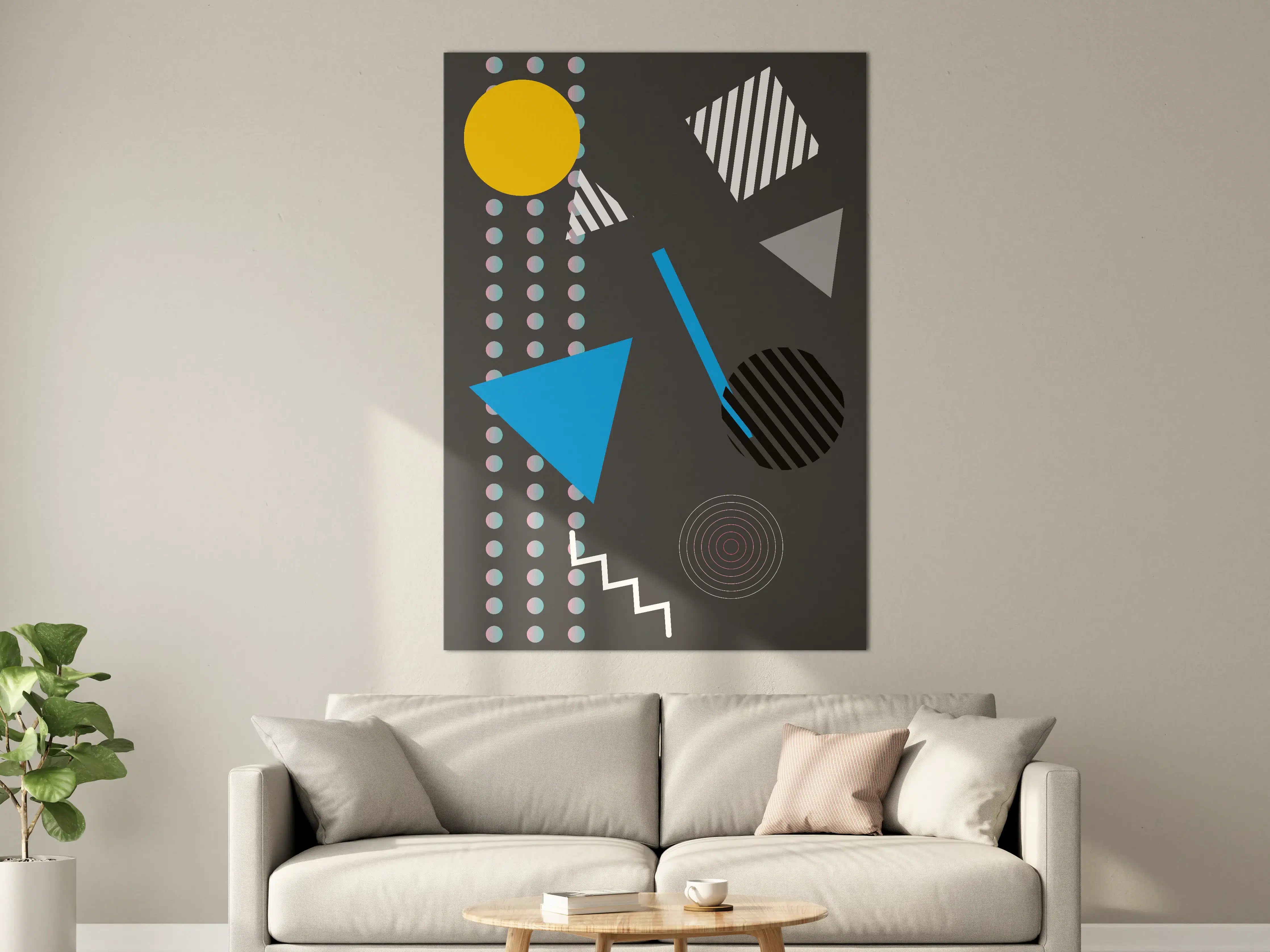 Große Wandbilder - Moderne Geometrie in Grau und Farben