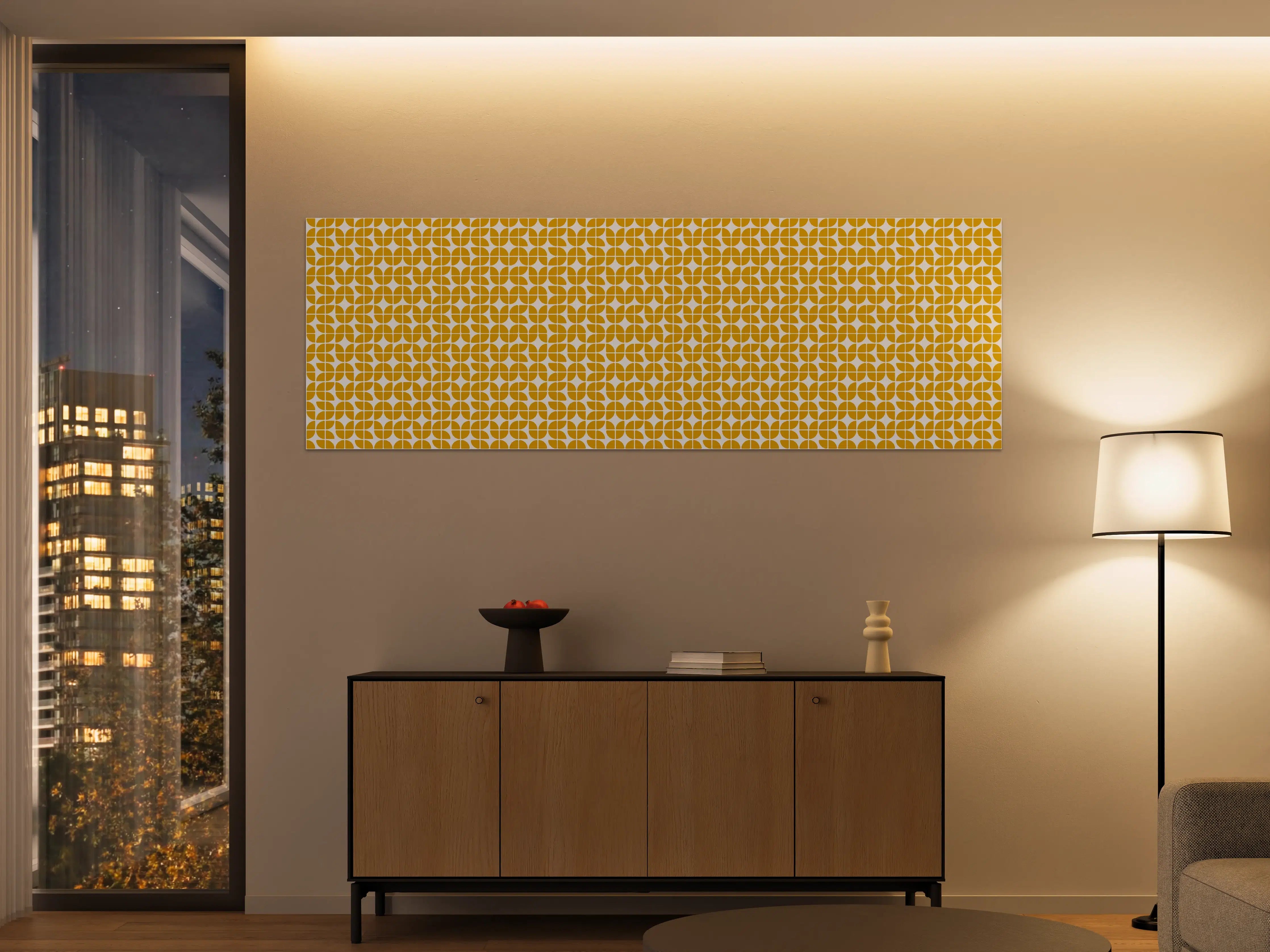 Große Wandbilder - Moderne Gold-Gelbemusterte Wandgestaltung