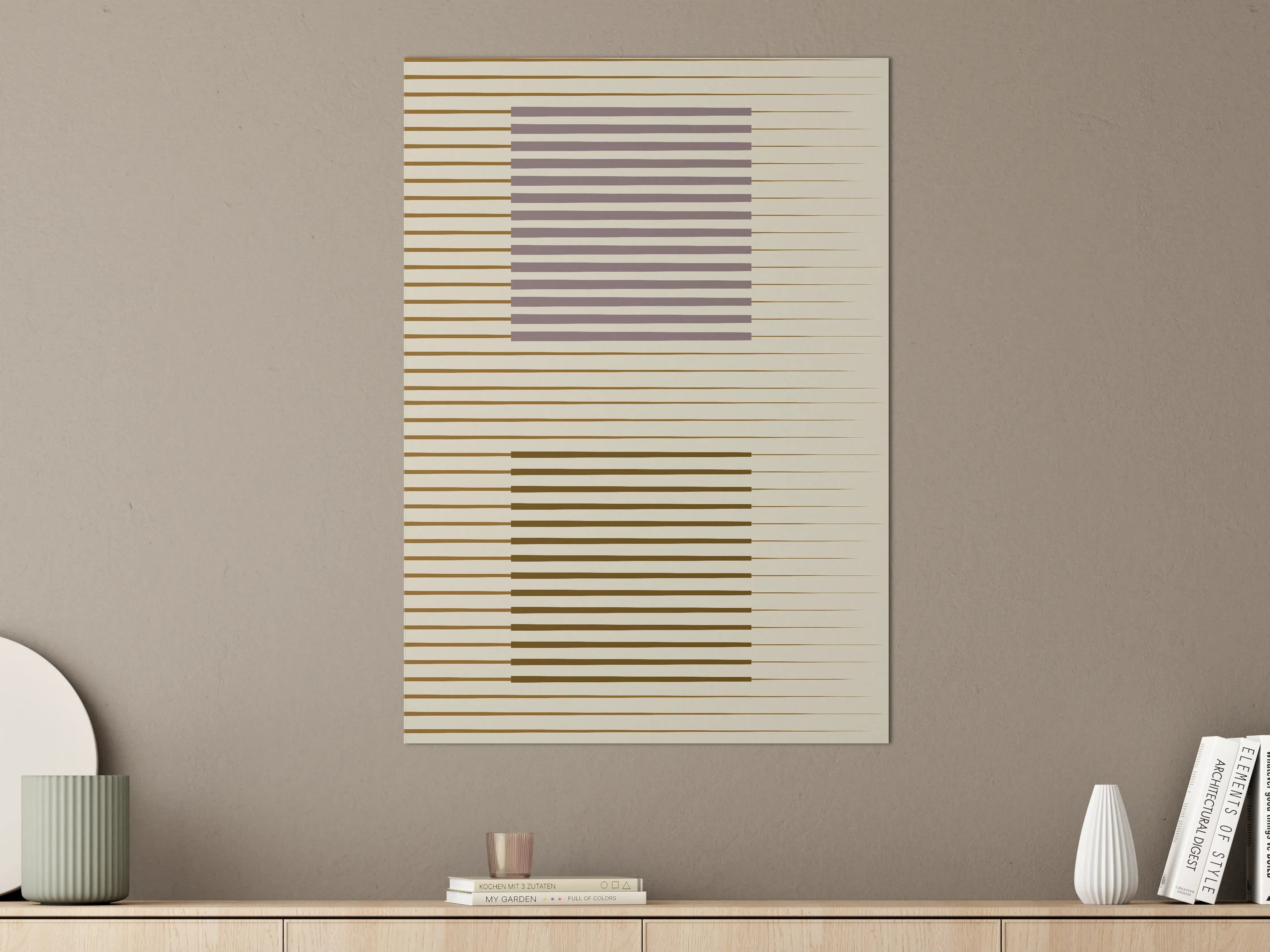 Große Wandbilder - Moderne Grafik mit pastellfarbenen und erdigen Tönen
