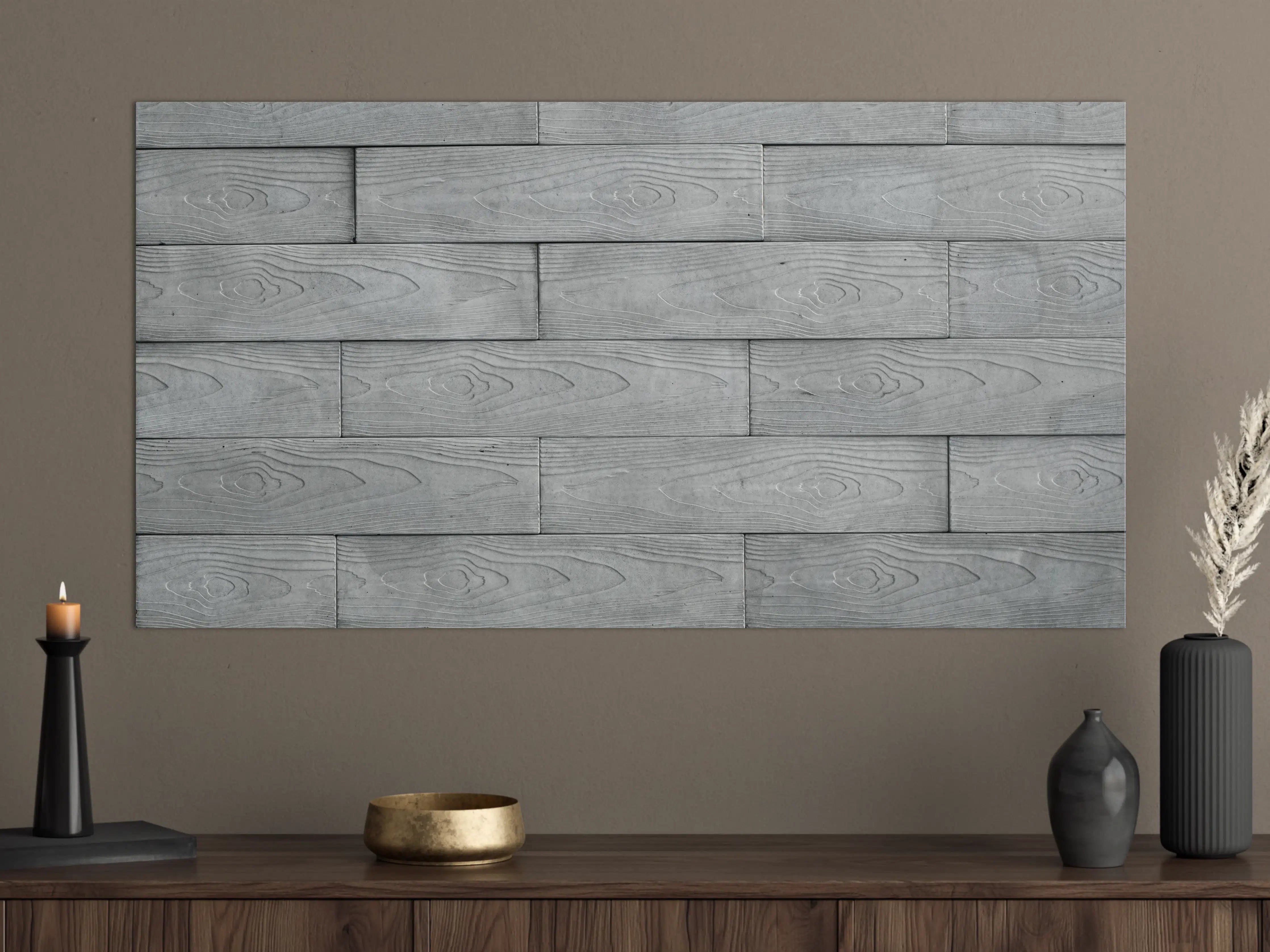 Große Wandbilder - Moderne Grau-Weiße Holztextur