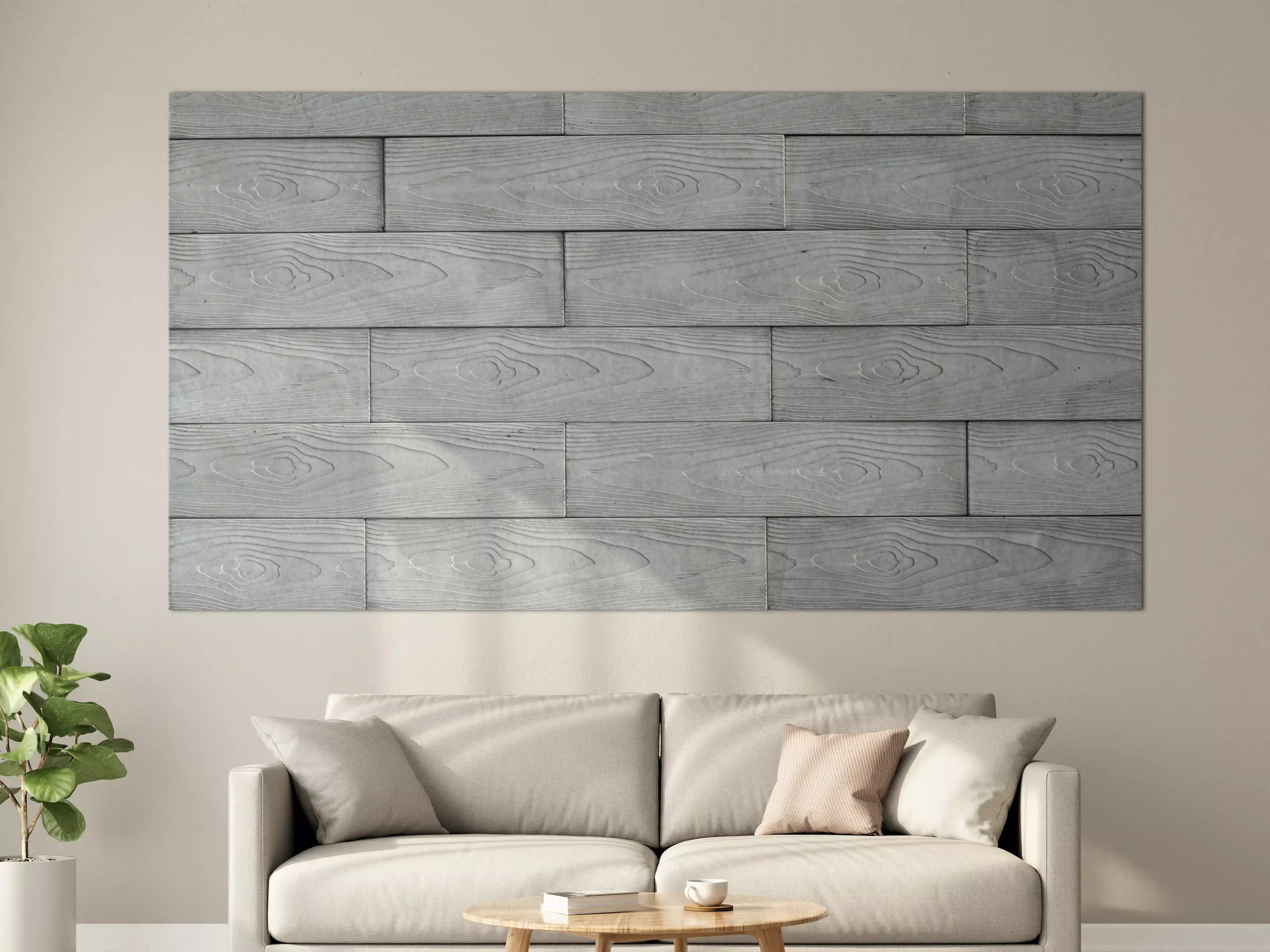 Große Wandbilder - Moderne Grau-Weiße Holztextur