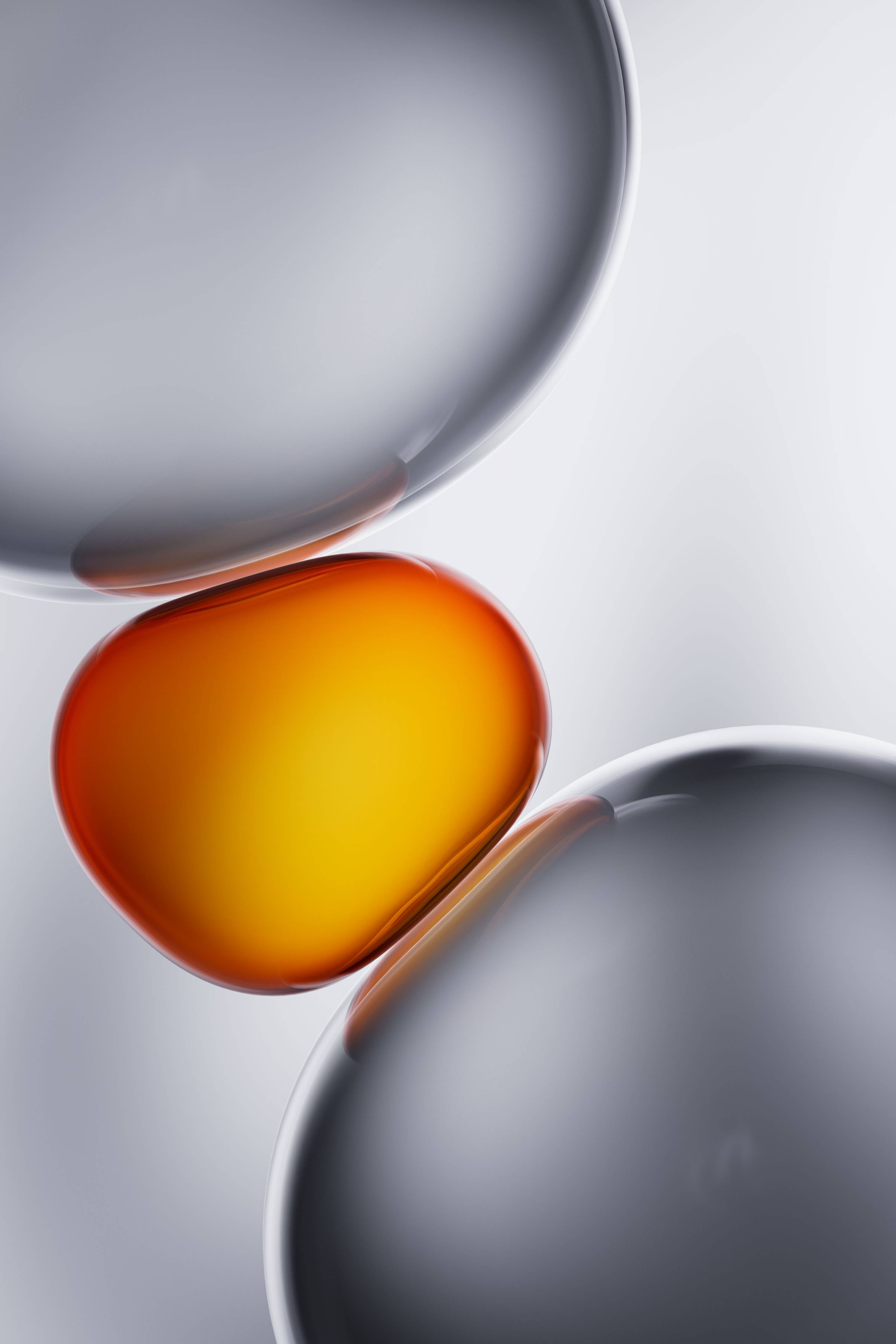 Große Wandbilder-Moderne Küche mit Küchenutensilien in Grau und Orange