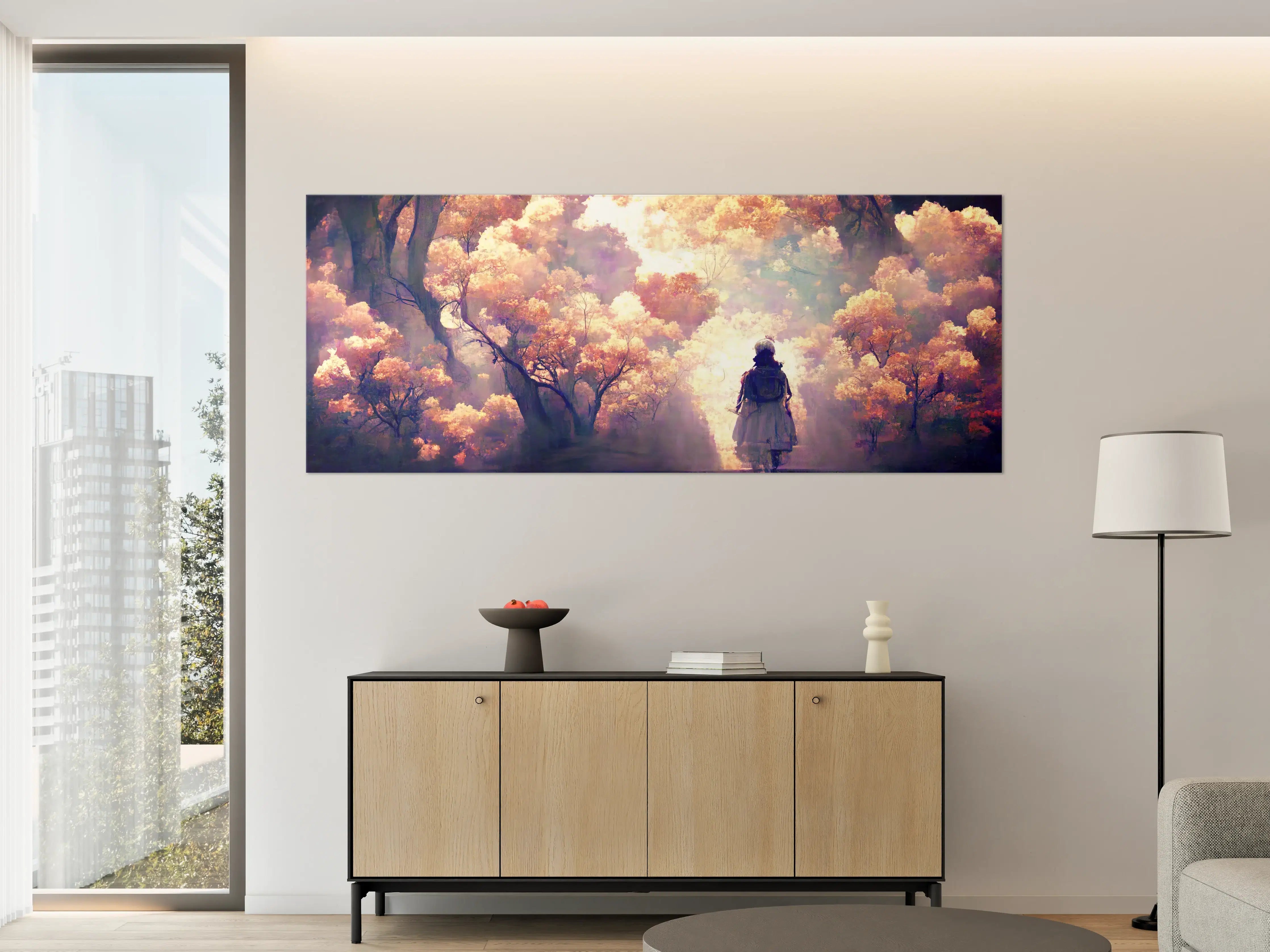 Große Wandbilder - Moderne Kunst - Person in den Wäldern