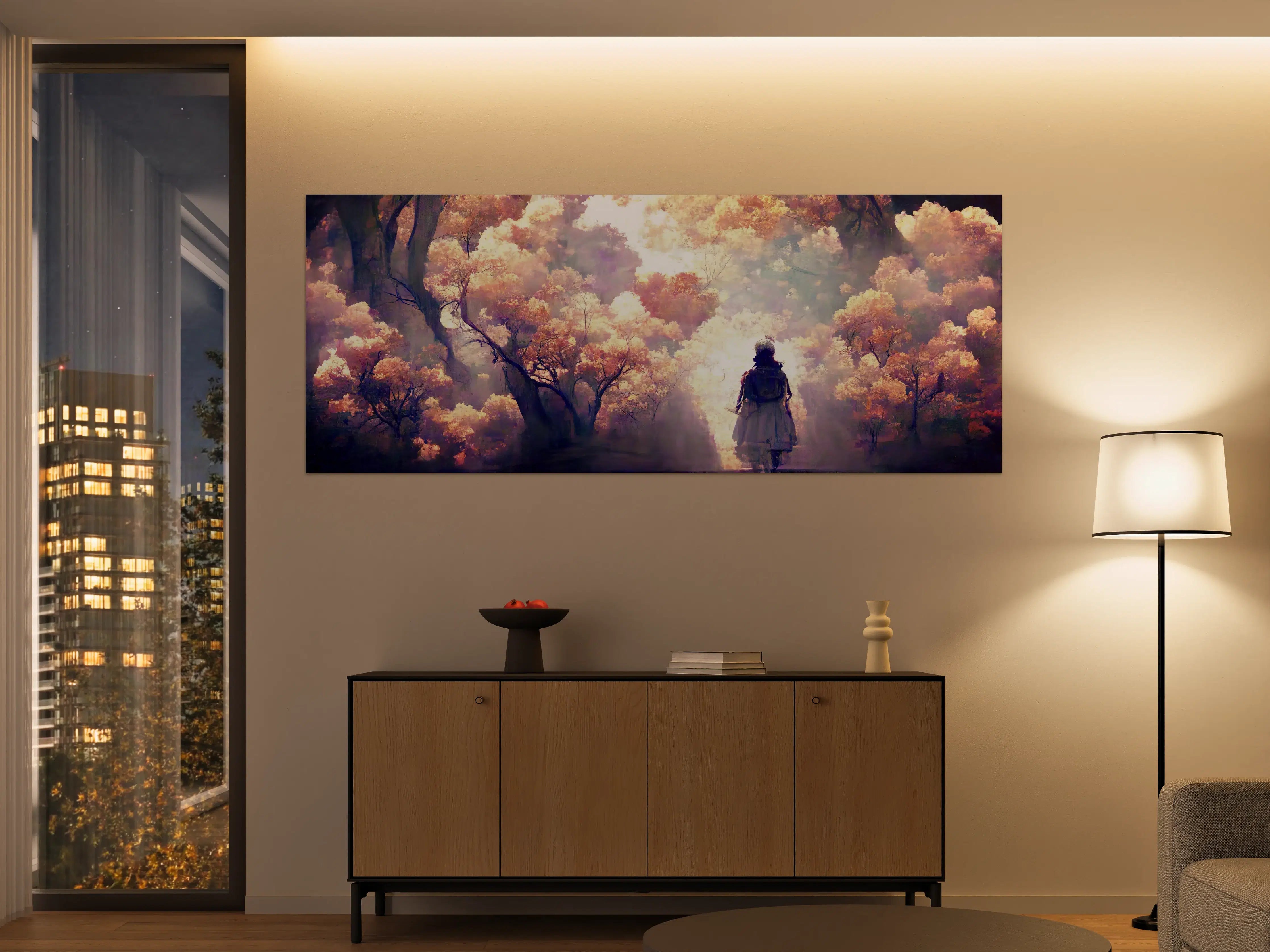Große Wandbilder - Moderne Kunst - Person in den Wäldern