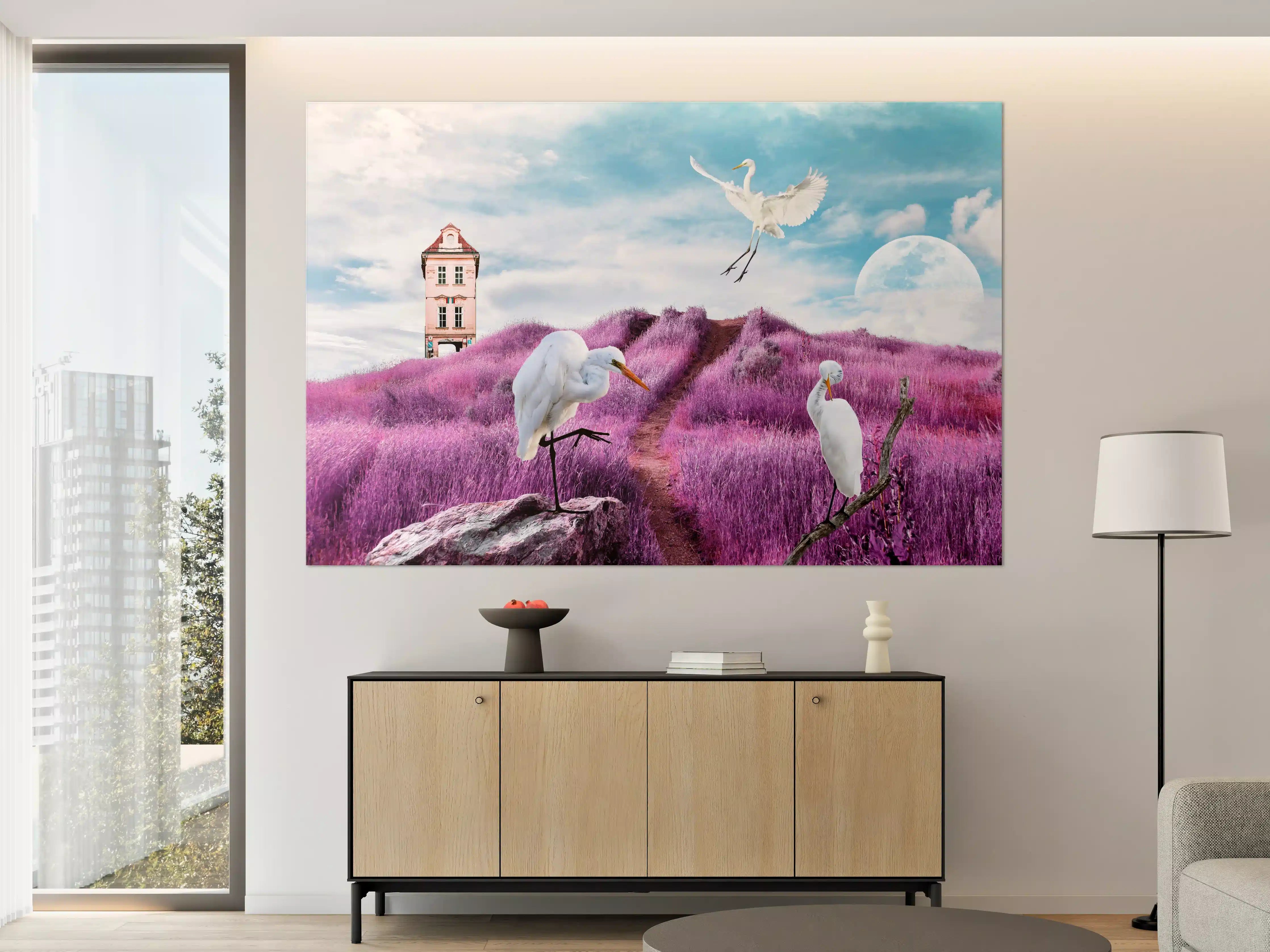 Große Wandbilder - Moderne Kunstcollage - Bergige Region