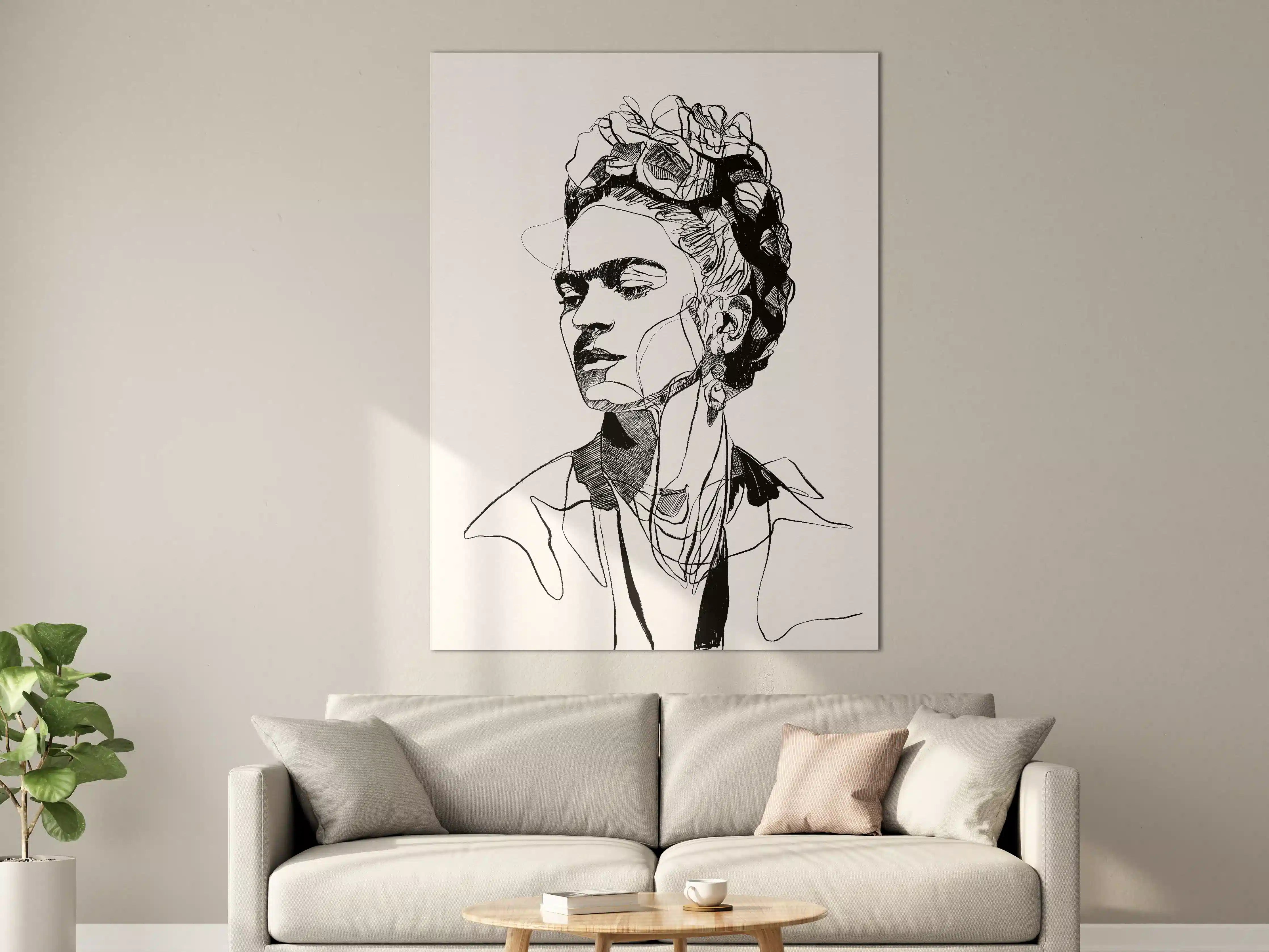Große Wandbilder - Moderne Kunstzeichnung einer Frau