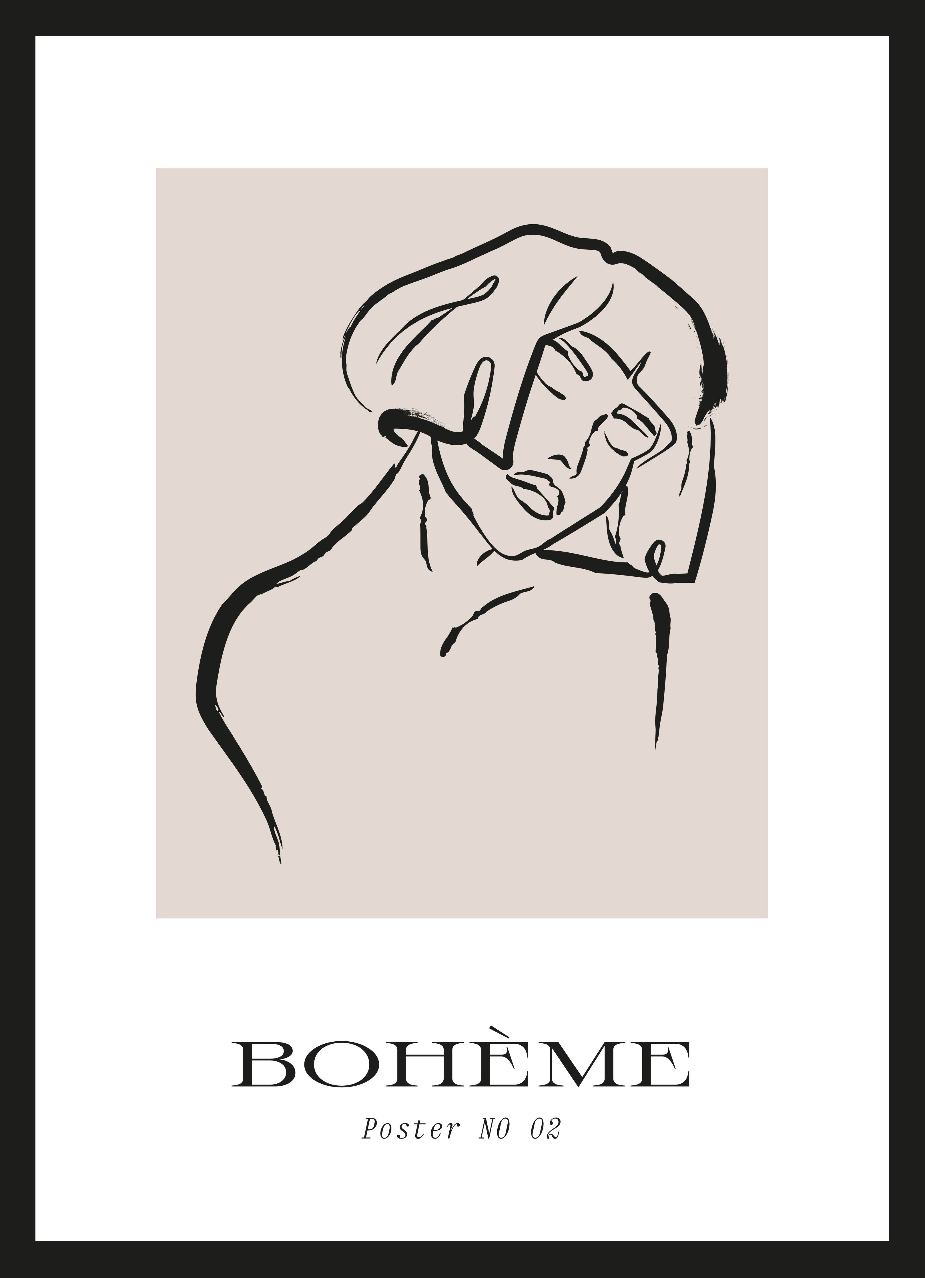 Große Wandbilder-Moderne Linienkunst in Nude-Farben