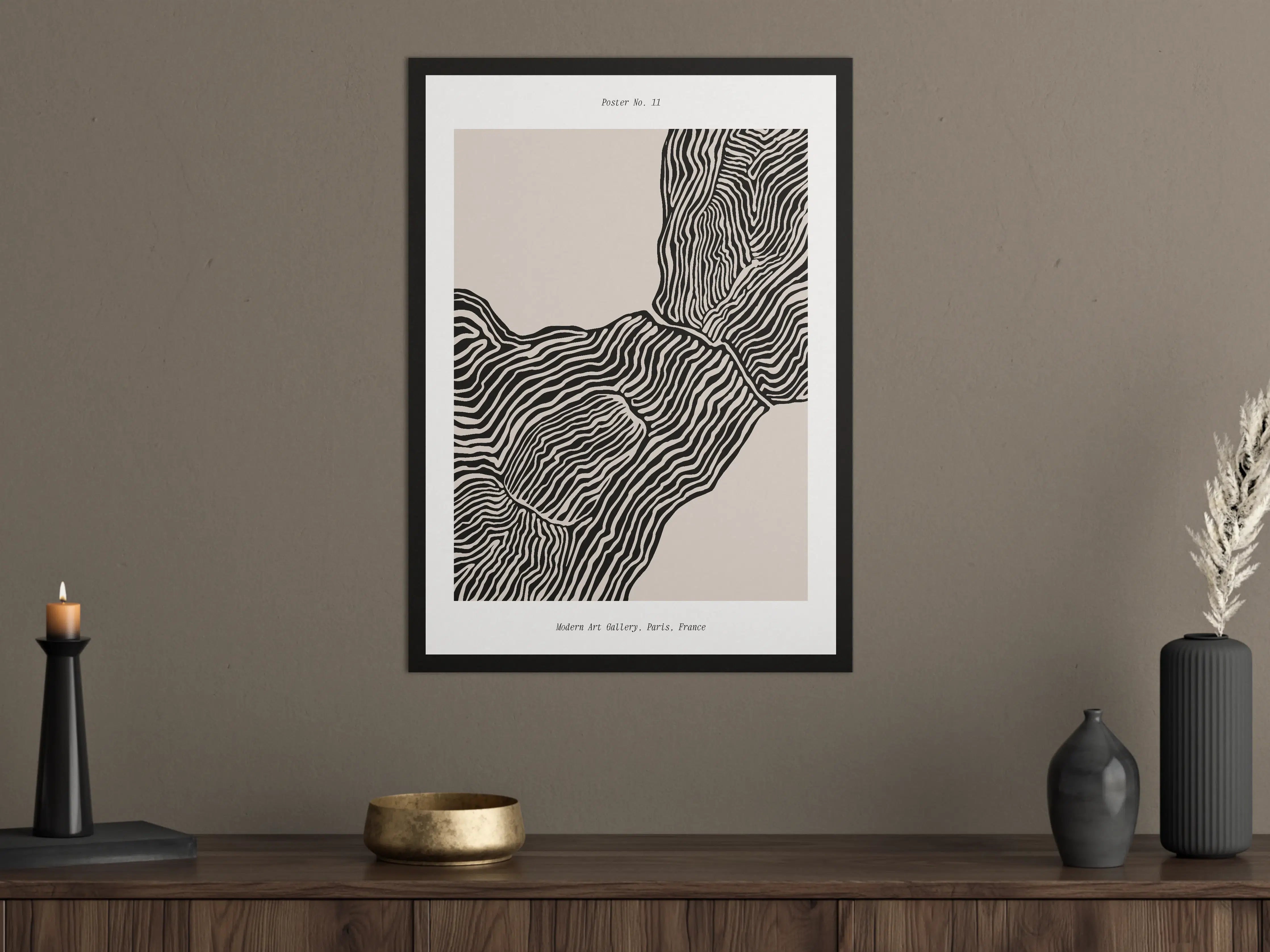 Große Wandbilder - Moderne Linienkunst in Schwarz-Weiß
