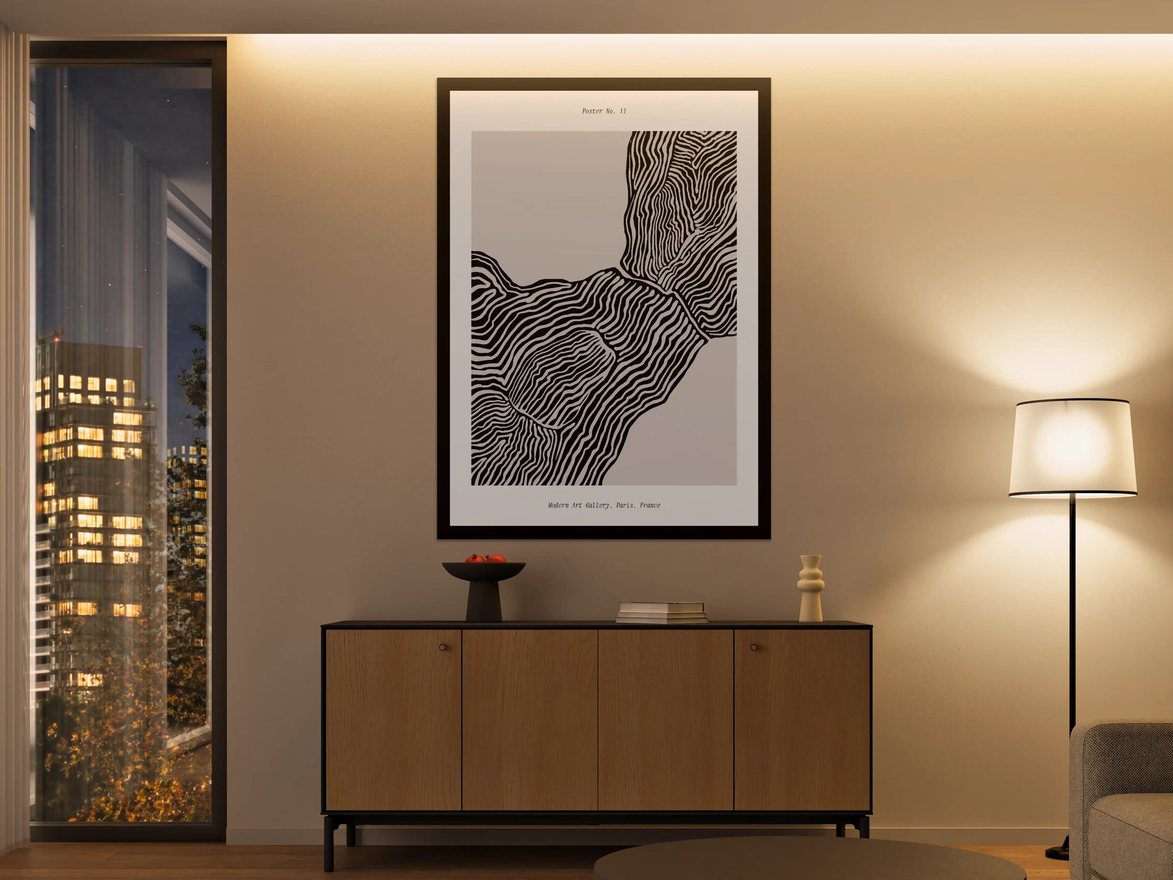 Große Wandbilder - Moderne Linienkunst in Schwarz-Weiß