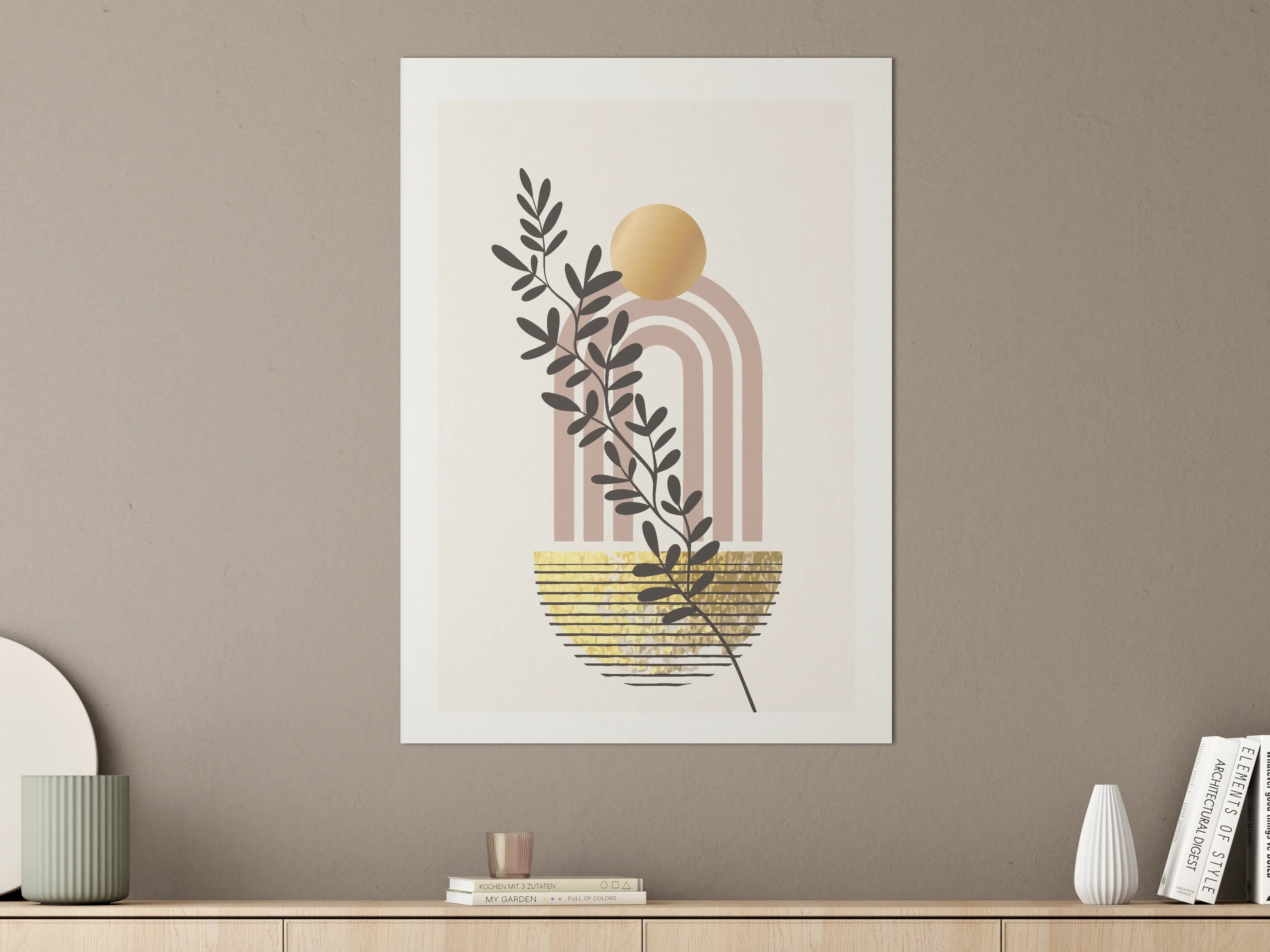Große Wandbilder - Moderne Minimalistische Wandkunst in Sanften Erdtönen