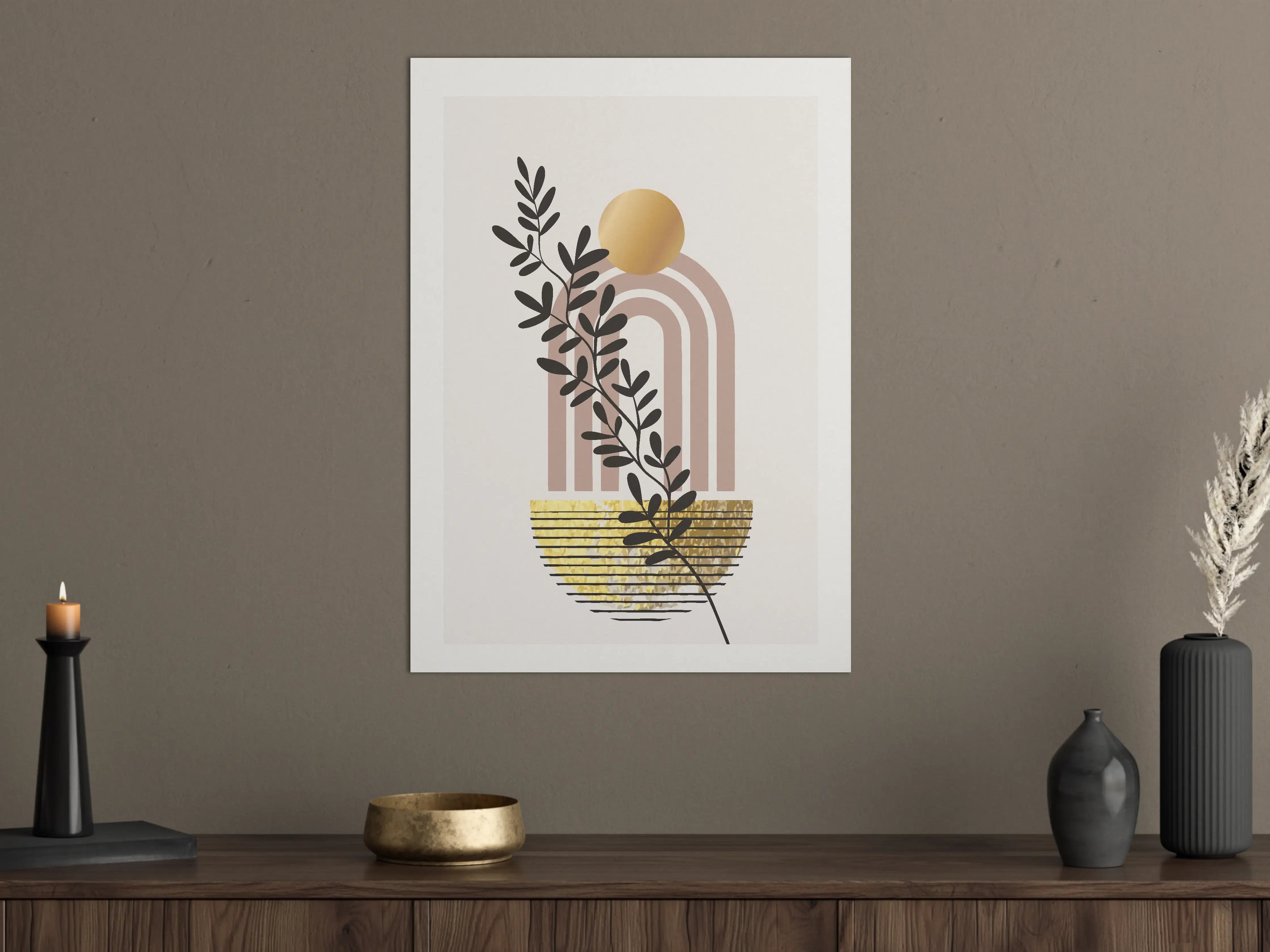 Große Wandbilder - Moderne Minimalistische Wandkunst in Sanften Erdtönen