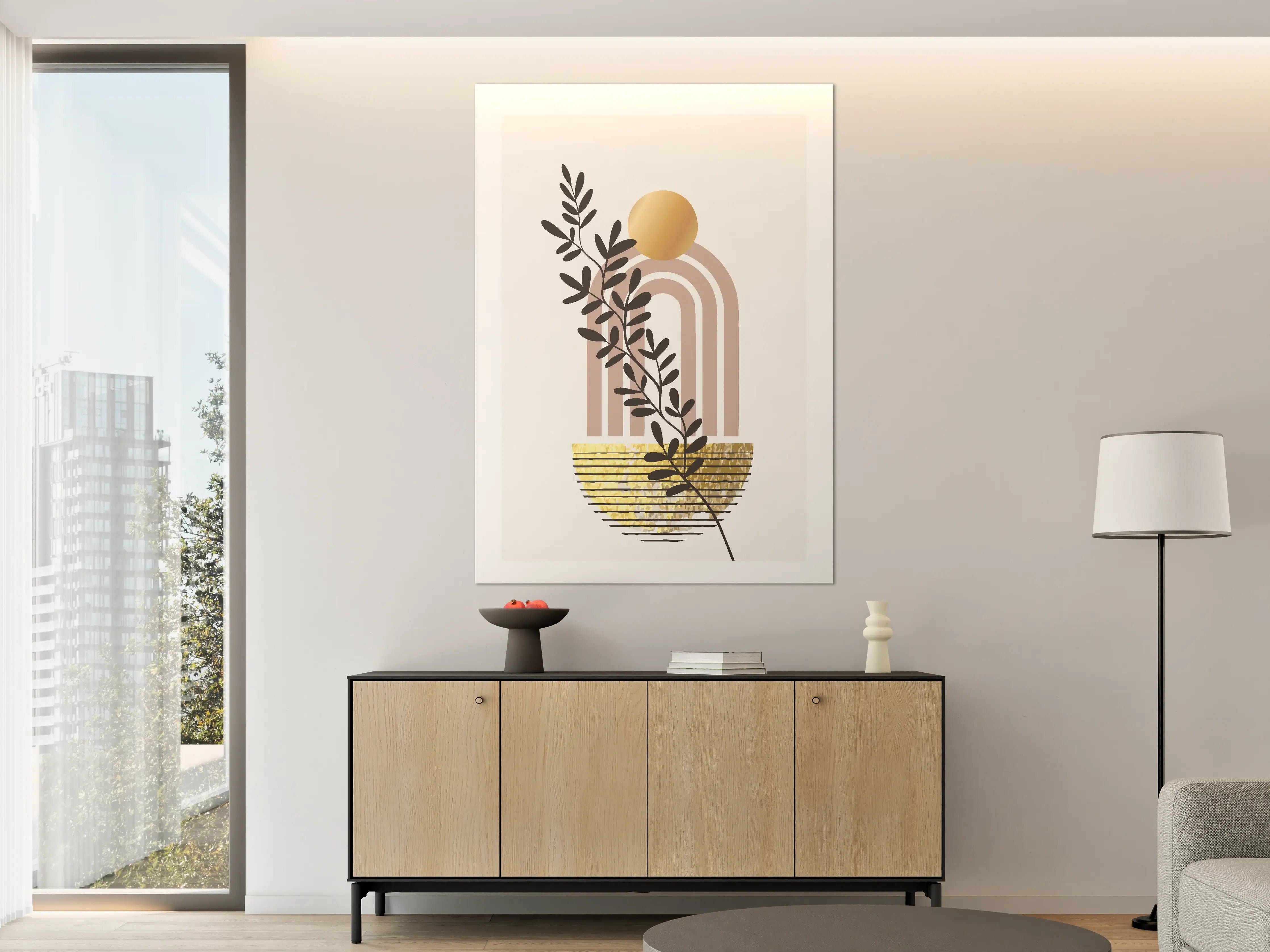 Große Wandbilder - Moderne Minimalistische Wandkunst in Sanften Erdtönen