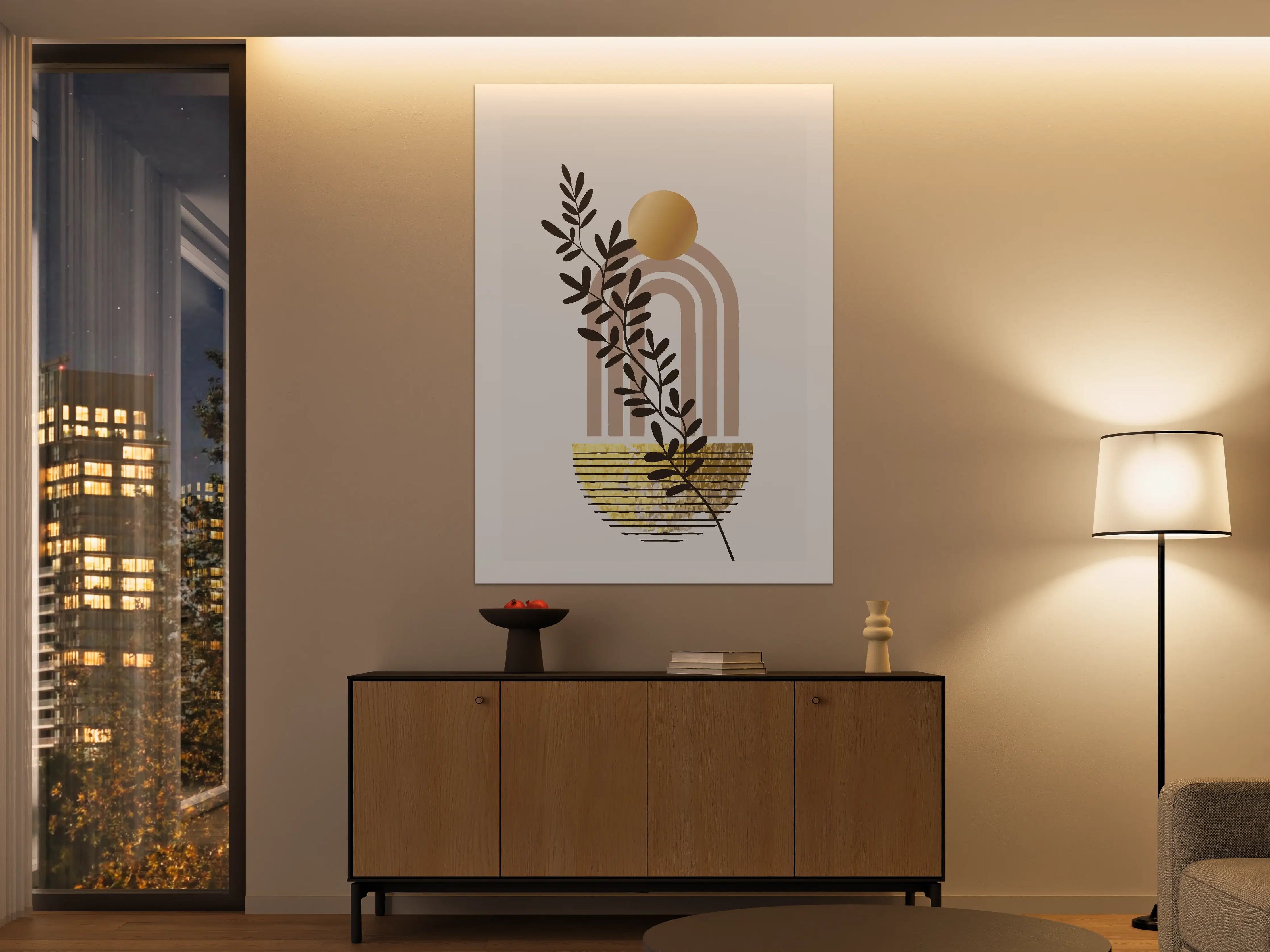 Große Wandbilder - Moderne Minimalistische Wandkunst in Sanften Erdtönen