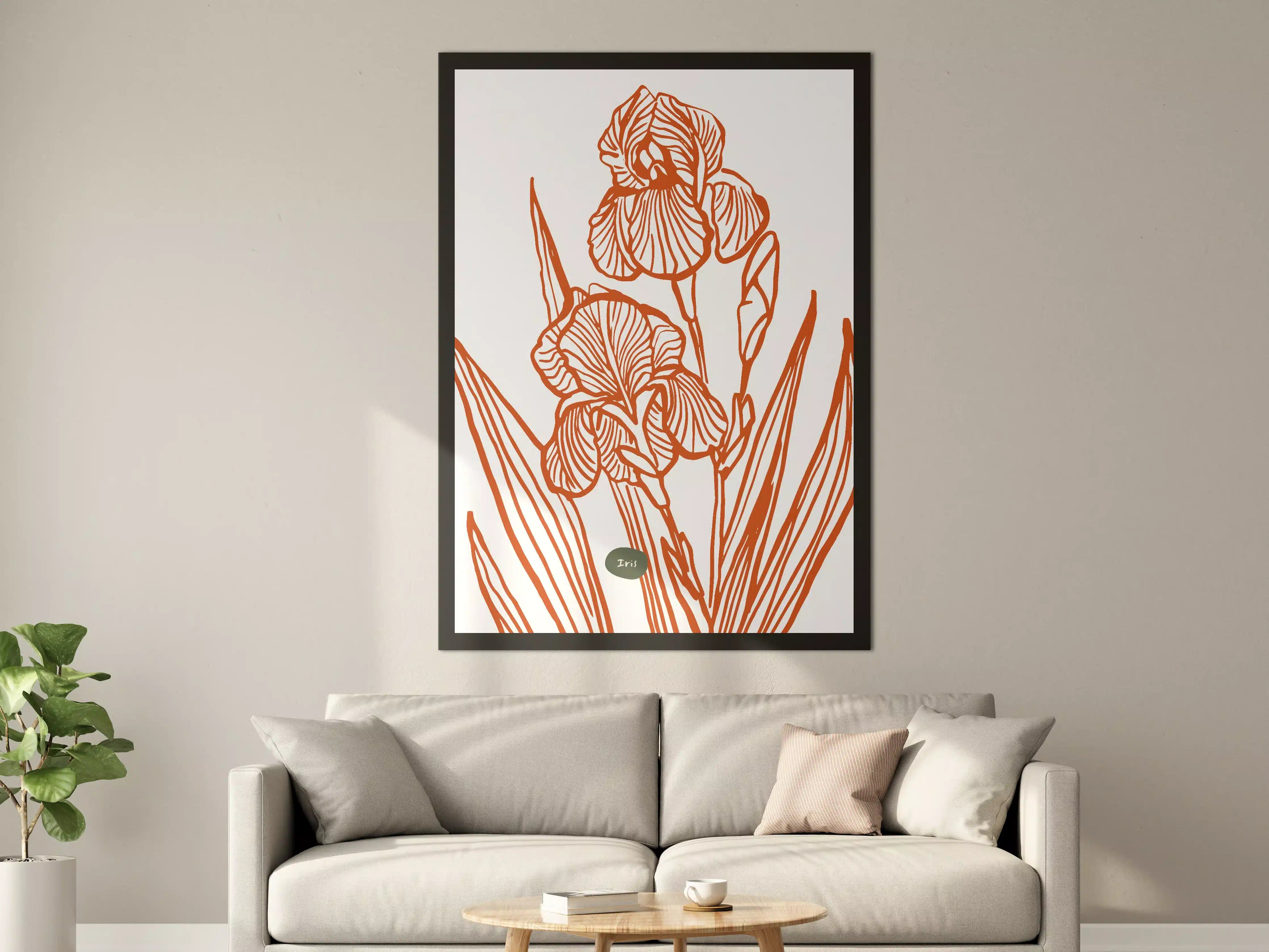 Große Wandbilder - Moderne Orange Iris Illustration