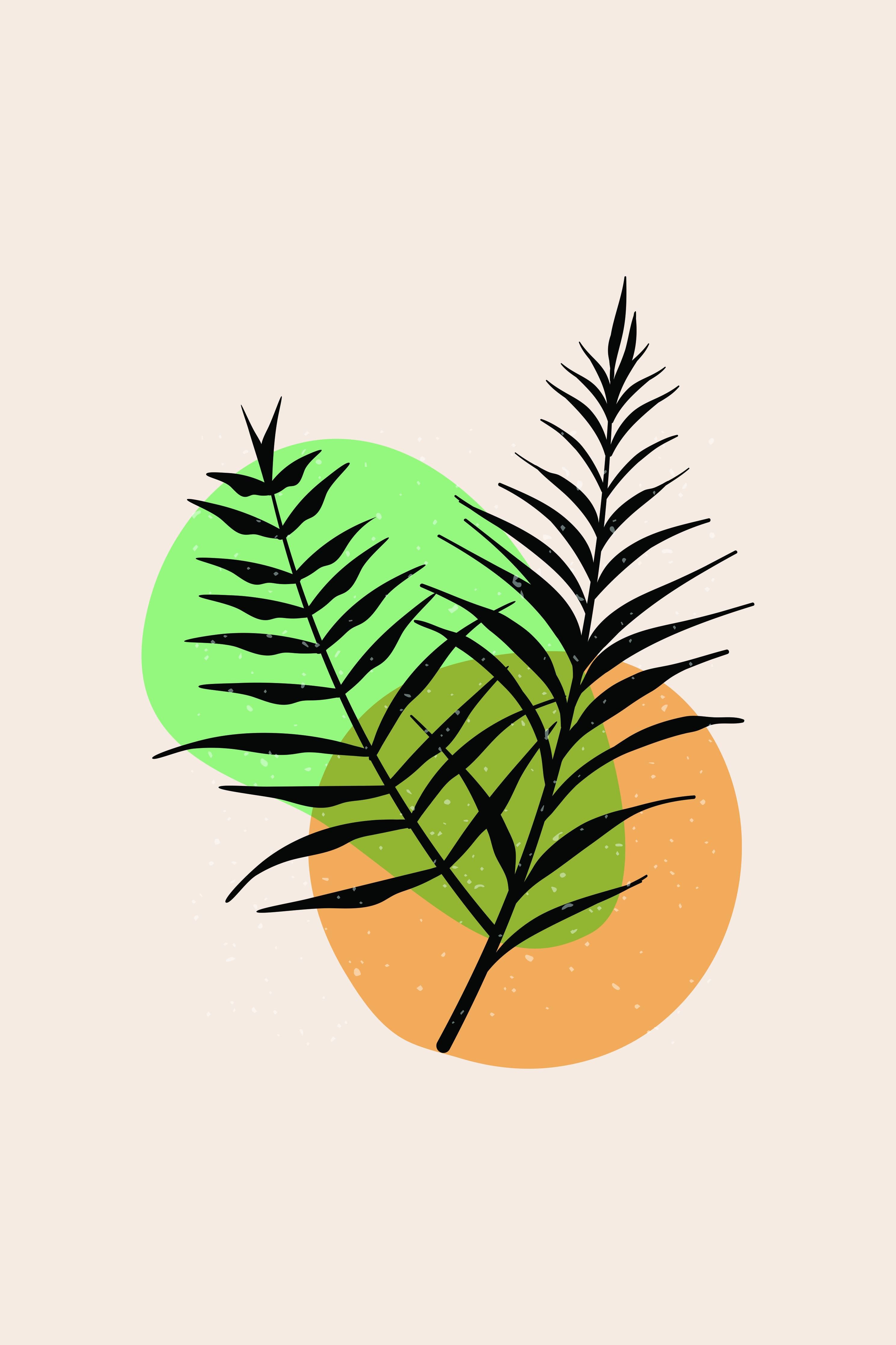 Große Wandbilder-Moderne Pflanzenillustration mit bunten Akzenten