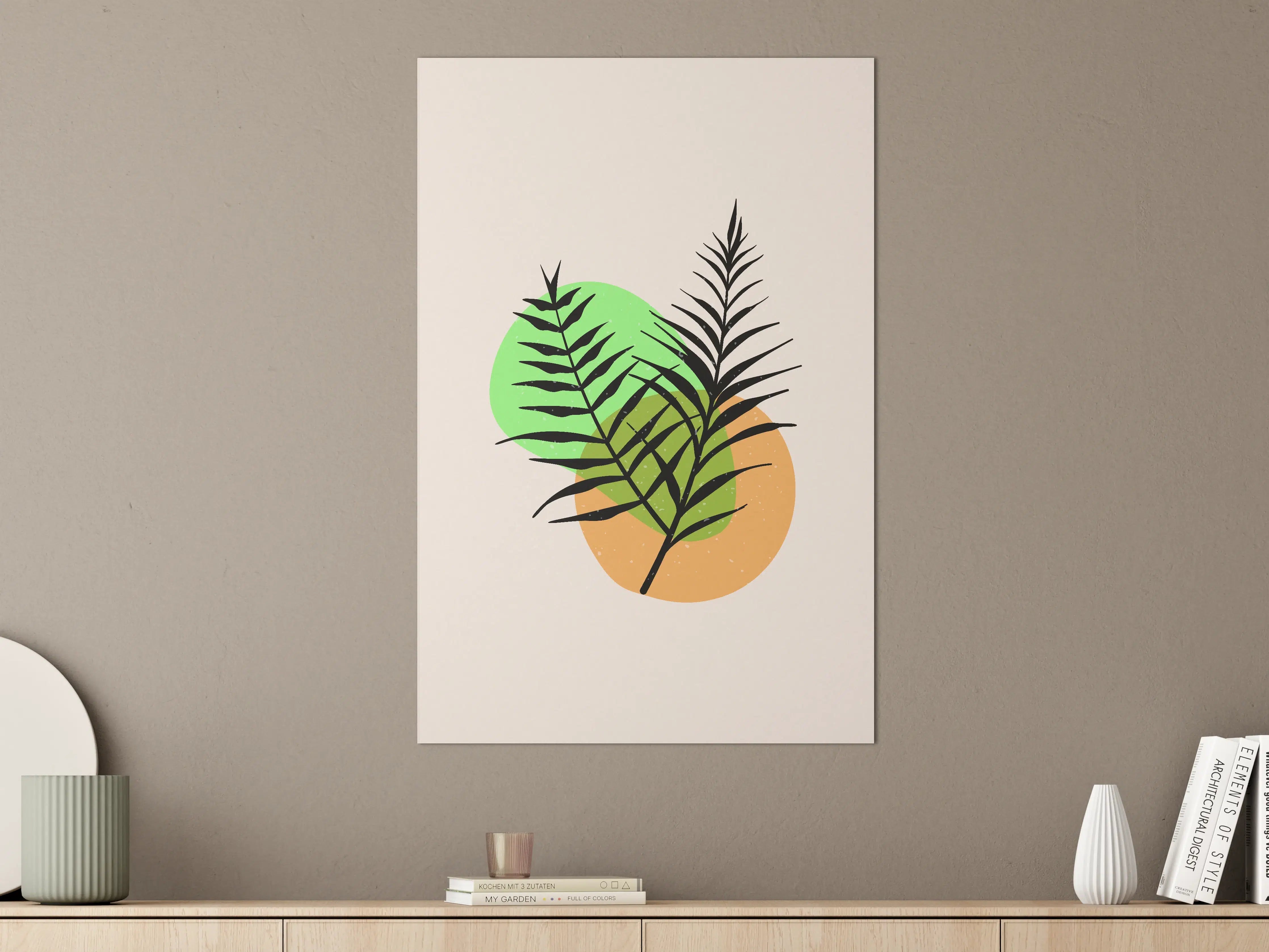 Große Wandbilder - Moderne Pflanzenillustration mit bunten Akzenten