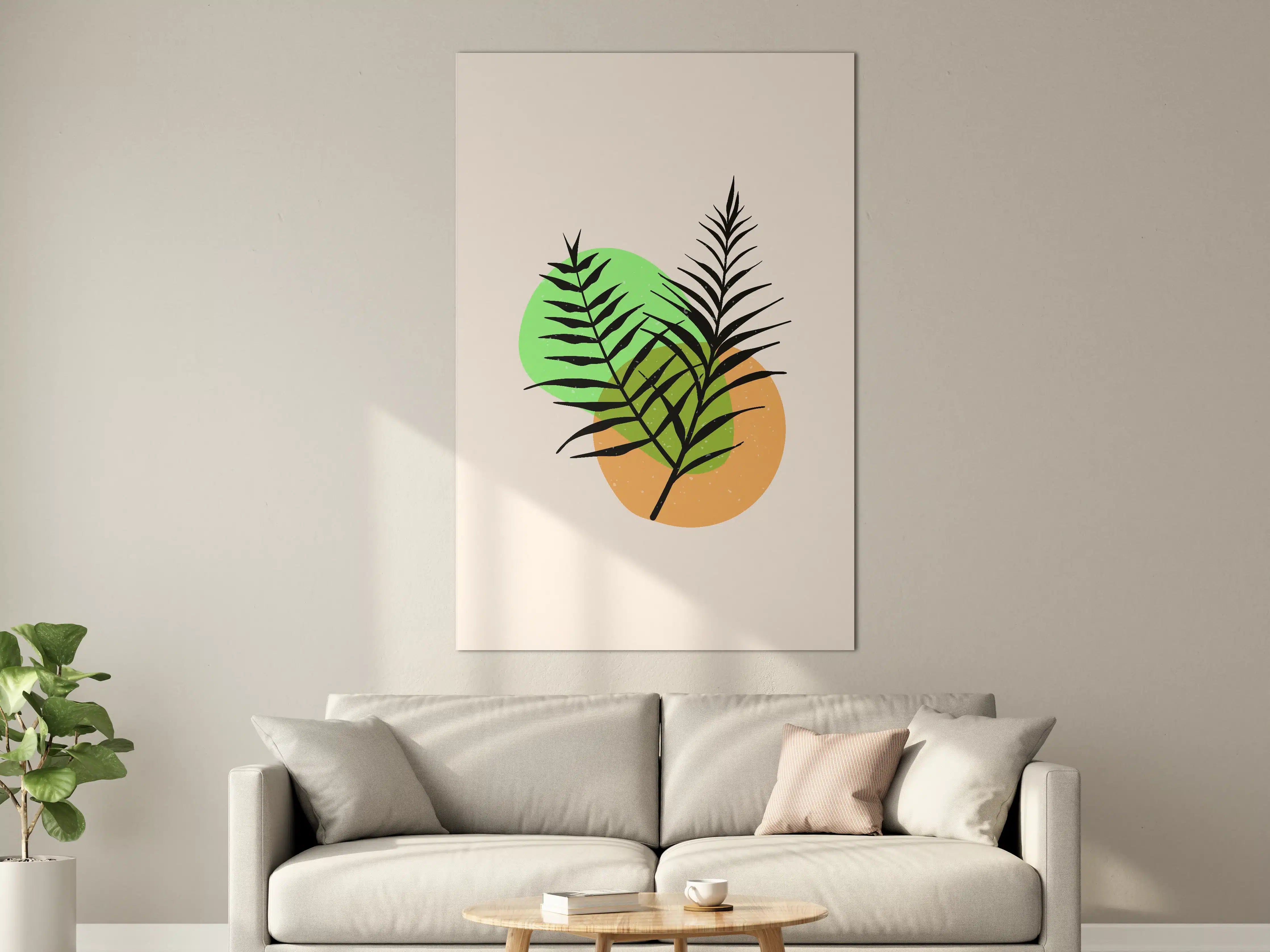 Große Wandbilder - Moderne Pflanzenillustration mit bunten Akzenten