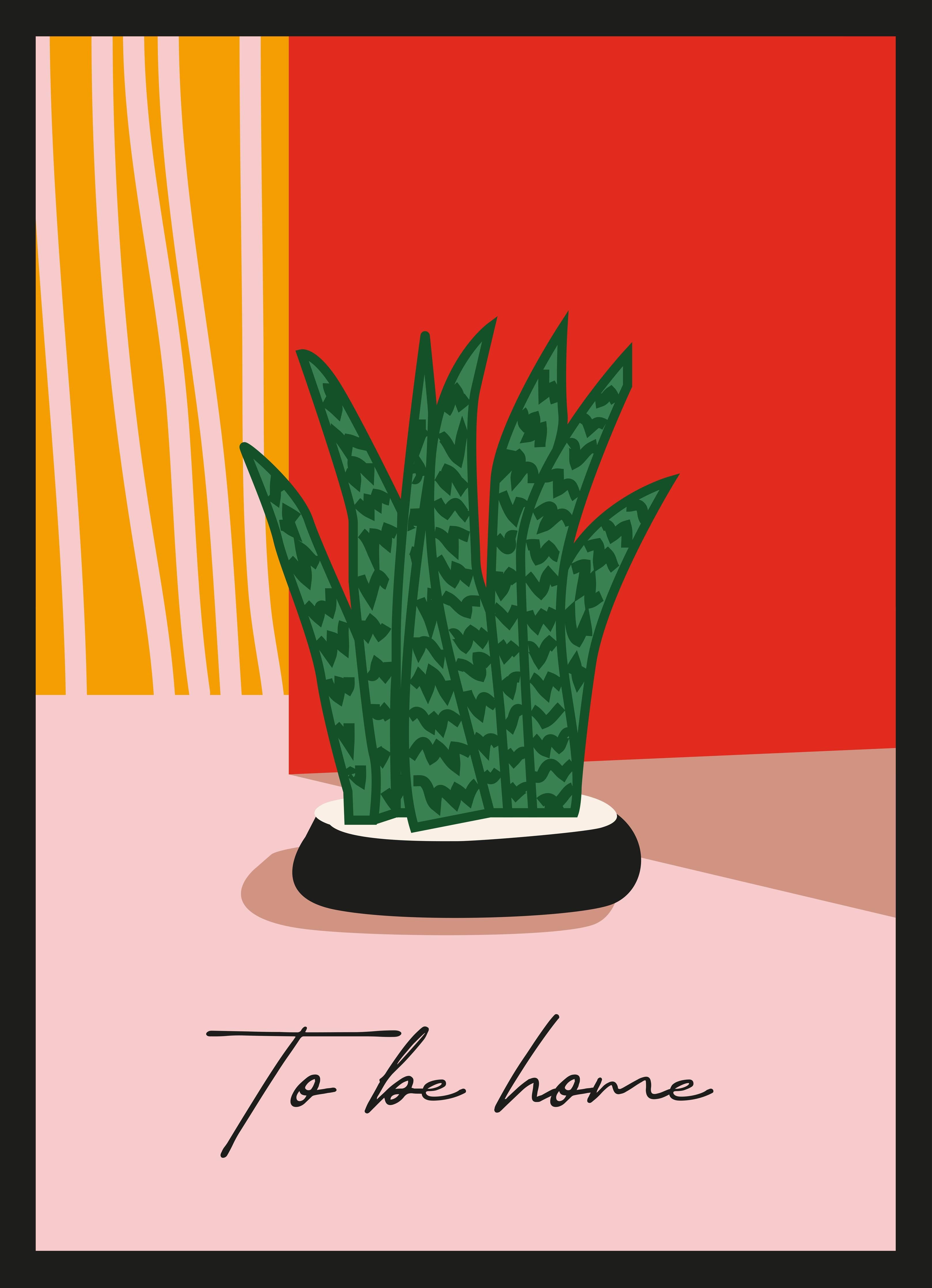 Große Wandbilder-Moderne Pflanzenillustration mit inspirierendem Spruch