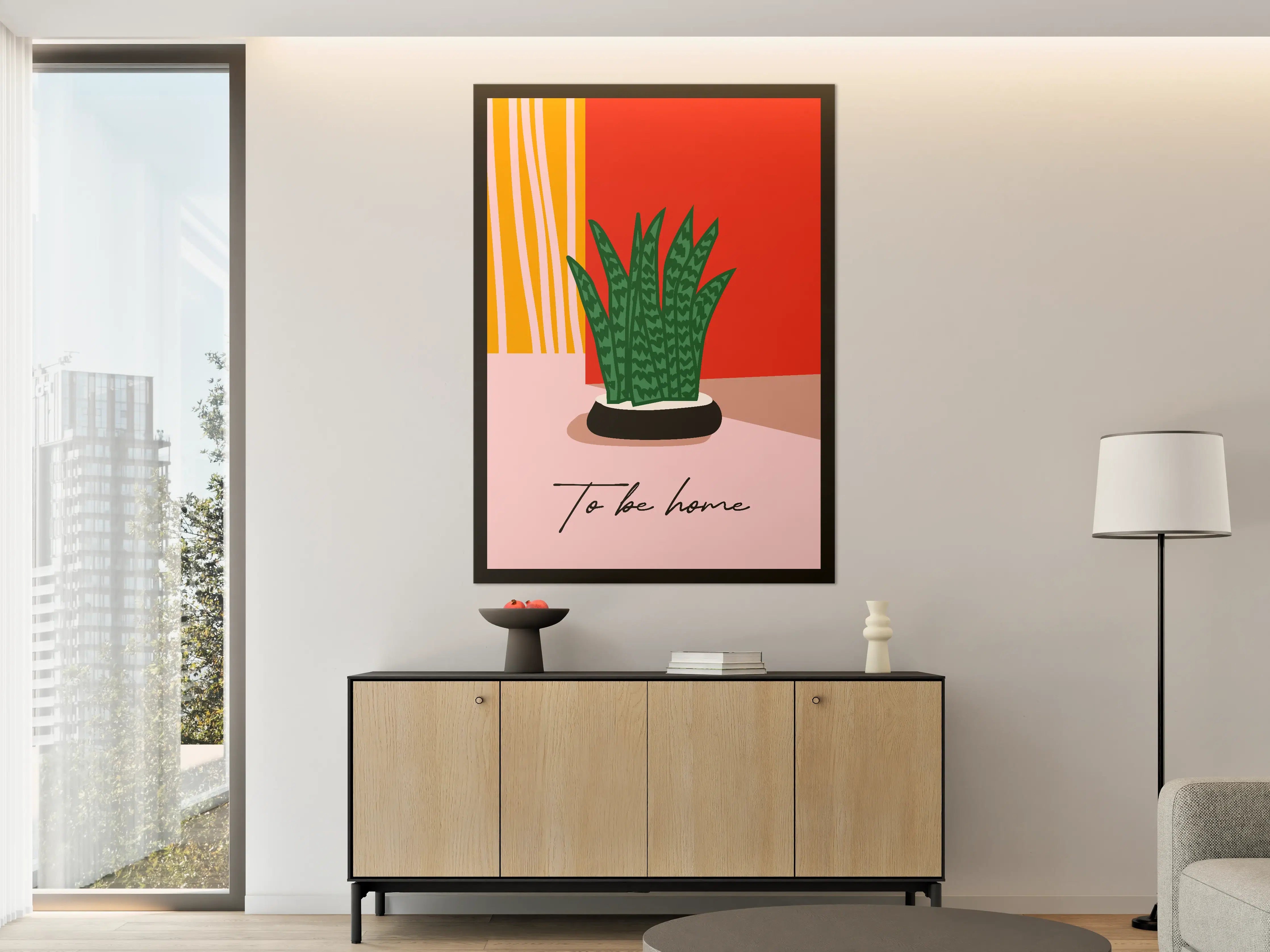Große Wandbilder - Moderne Pflanzenillustration mit inspirierendem Spruch