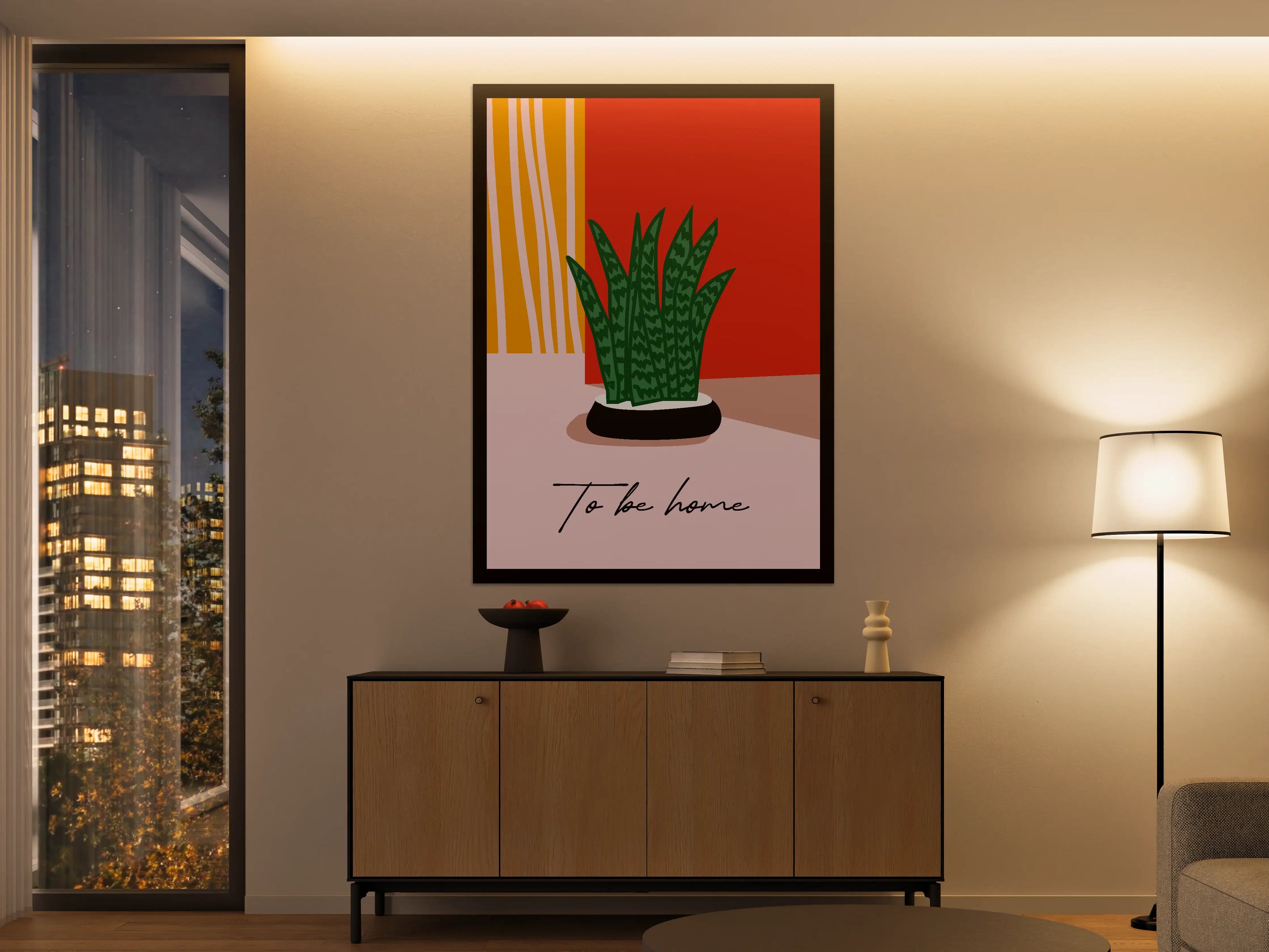 Große Wandbilder - Moderne Pflanzenillustration mit inspirierendem Spruch