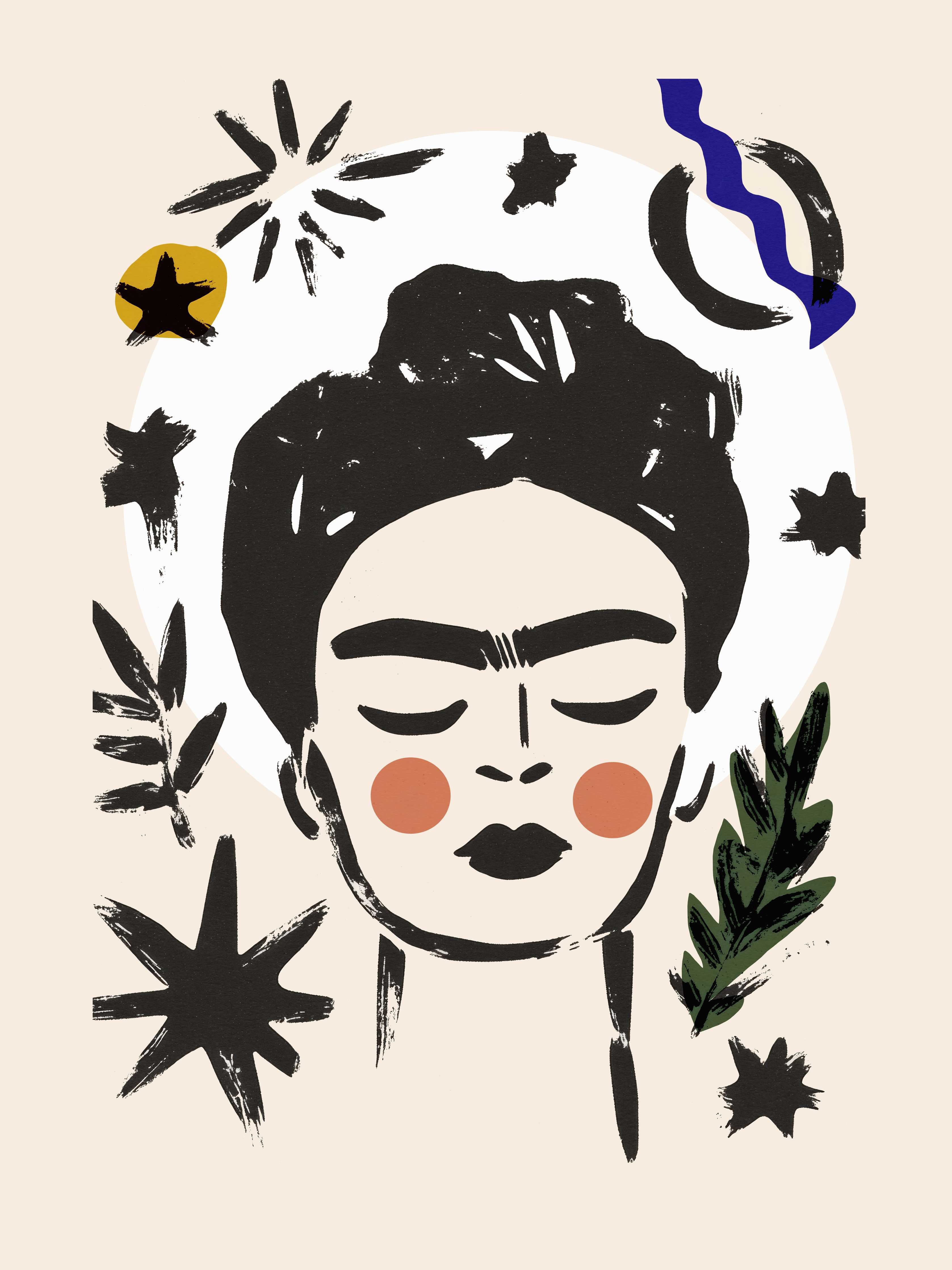 Große Wandbilder-Moderne Porträtillustration mit künstlerischem Flair