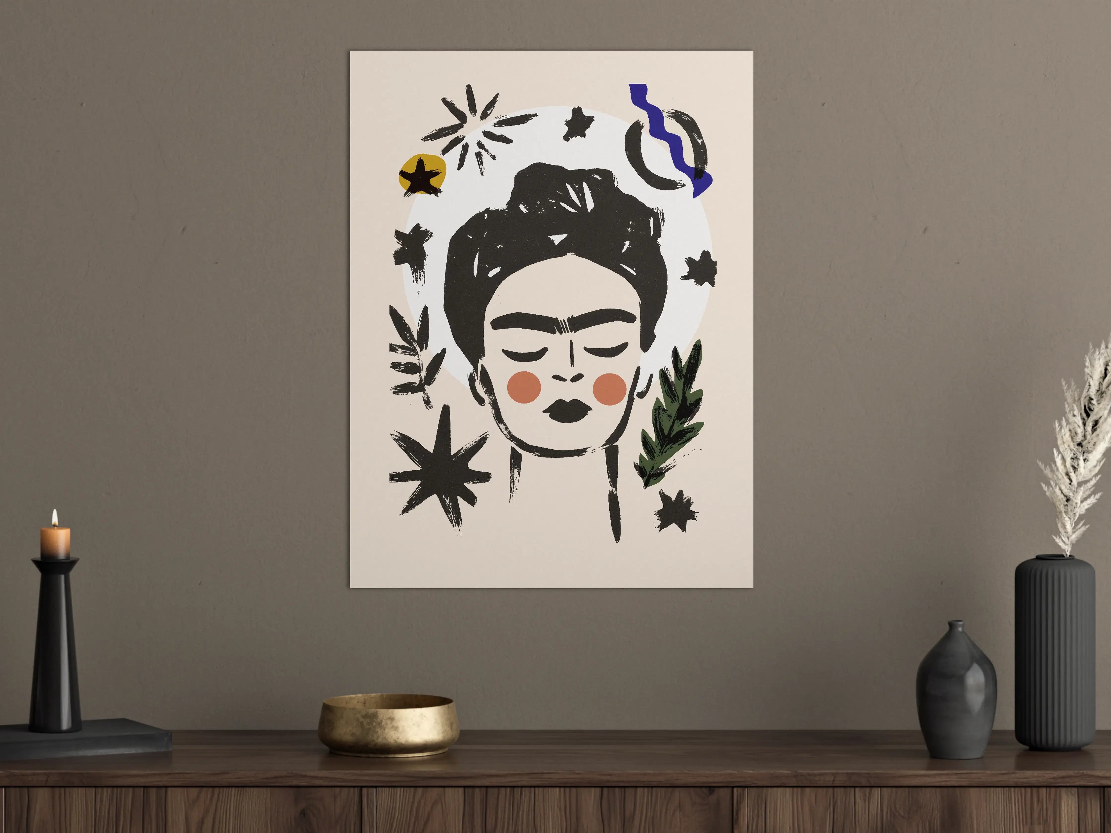 Große Wandbilder - Moderne Porträtillustration mit künstlerischem Flair