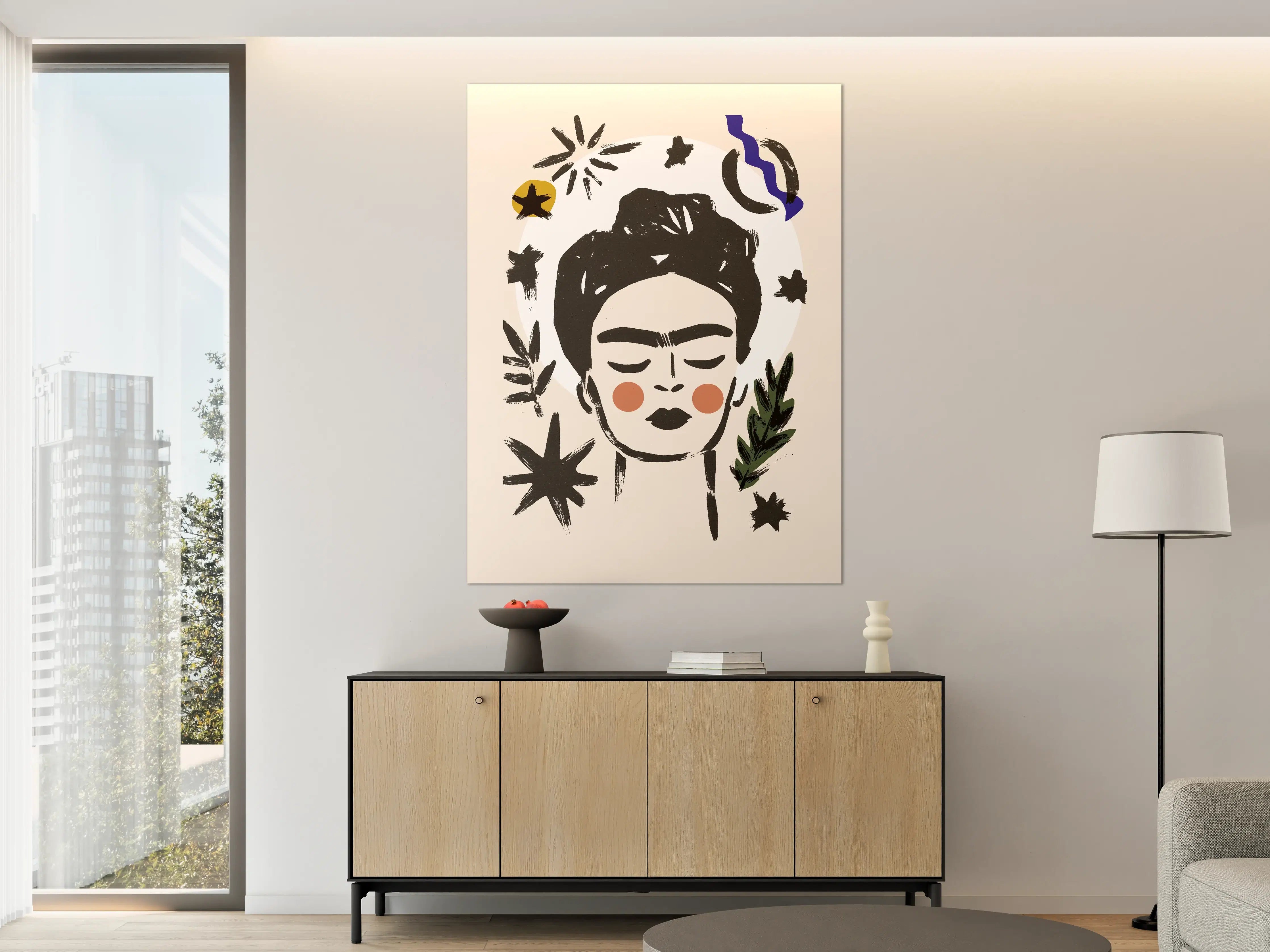 Große Wandbilder - Moderne Porträtillustration mit künstlerischem Flair