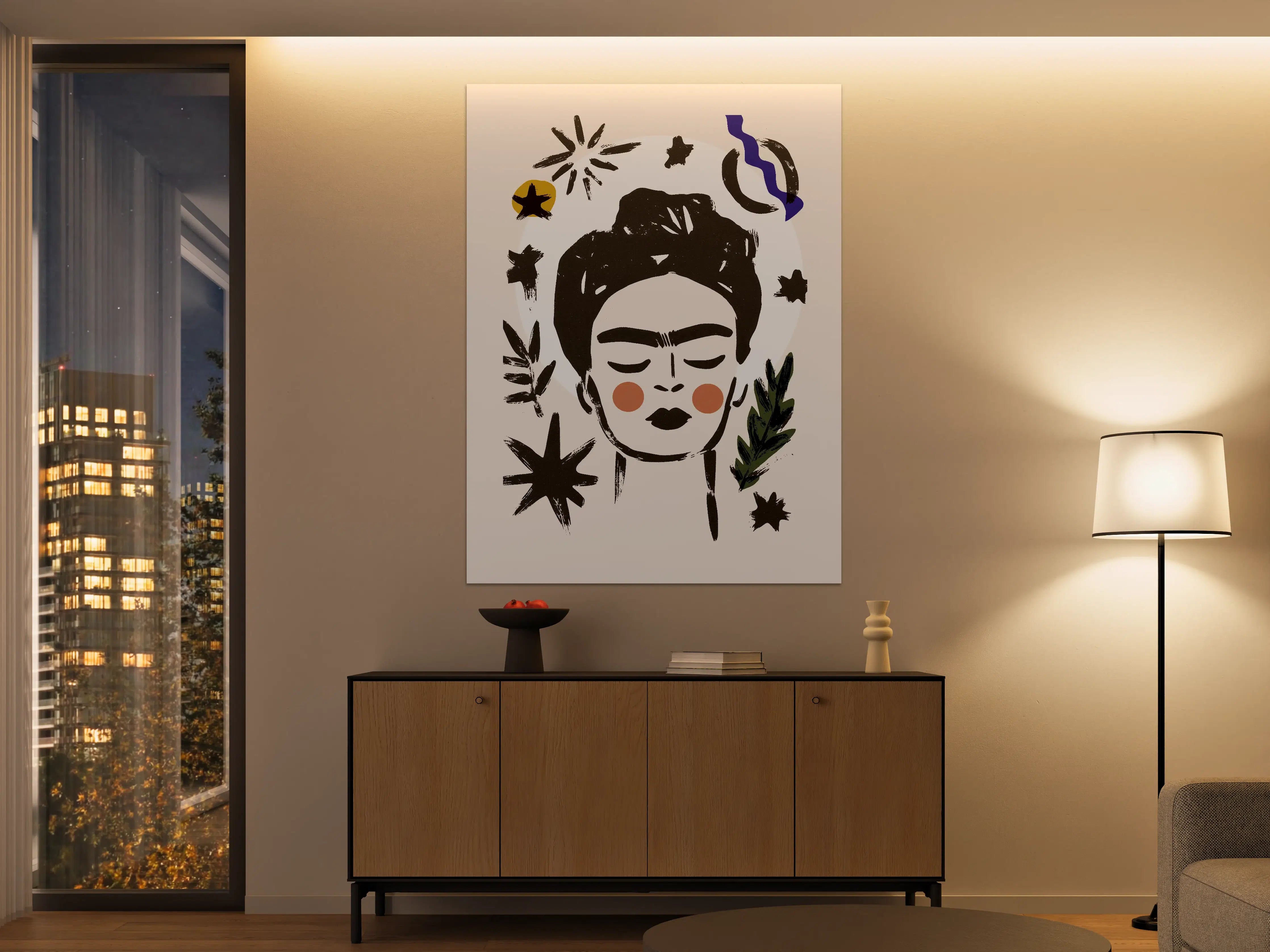 Große Wandbilder - Moderne Porträtillustration mit künstlerischem Flair