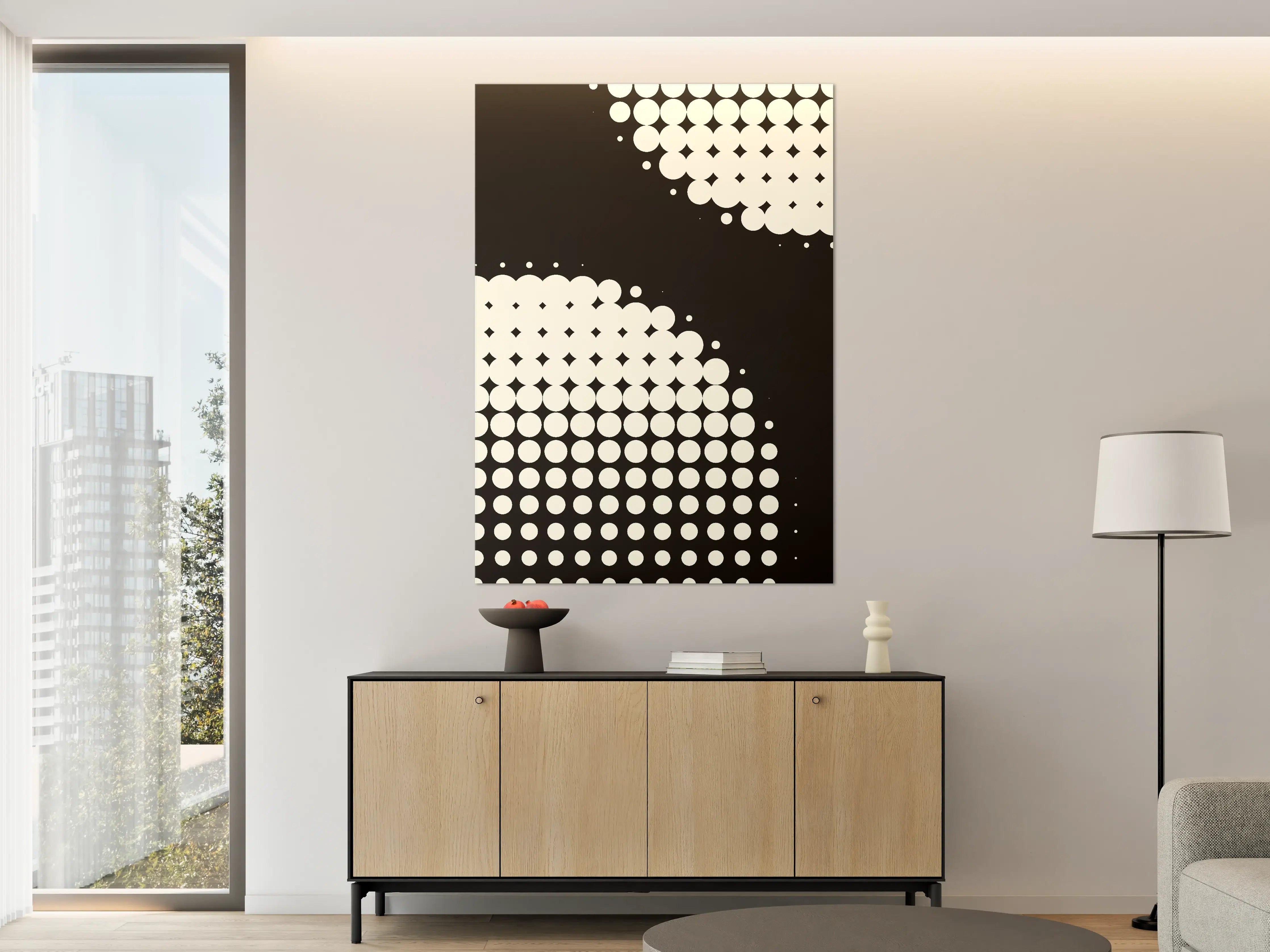 Große Wandbilder - Moderne Schwarz-Weiß-Dots-Design