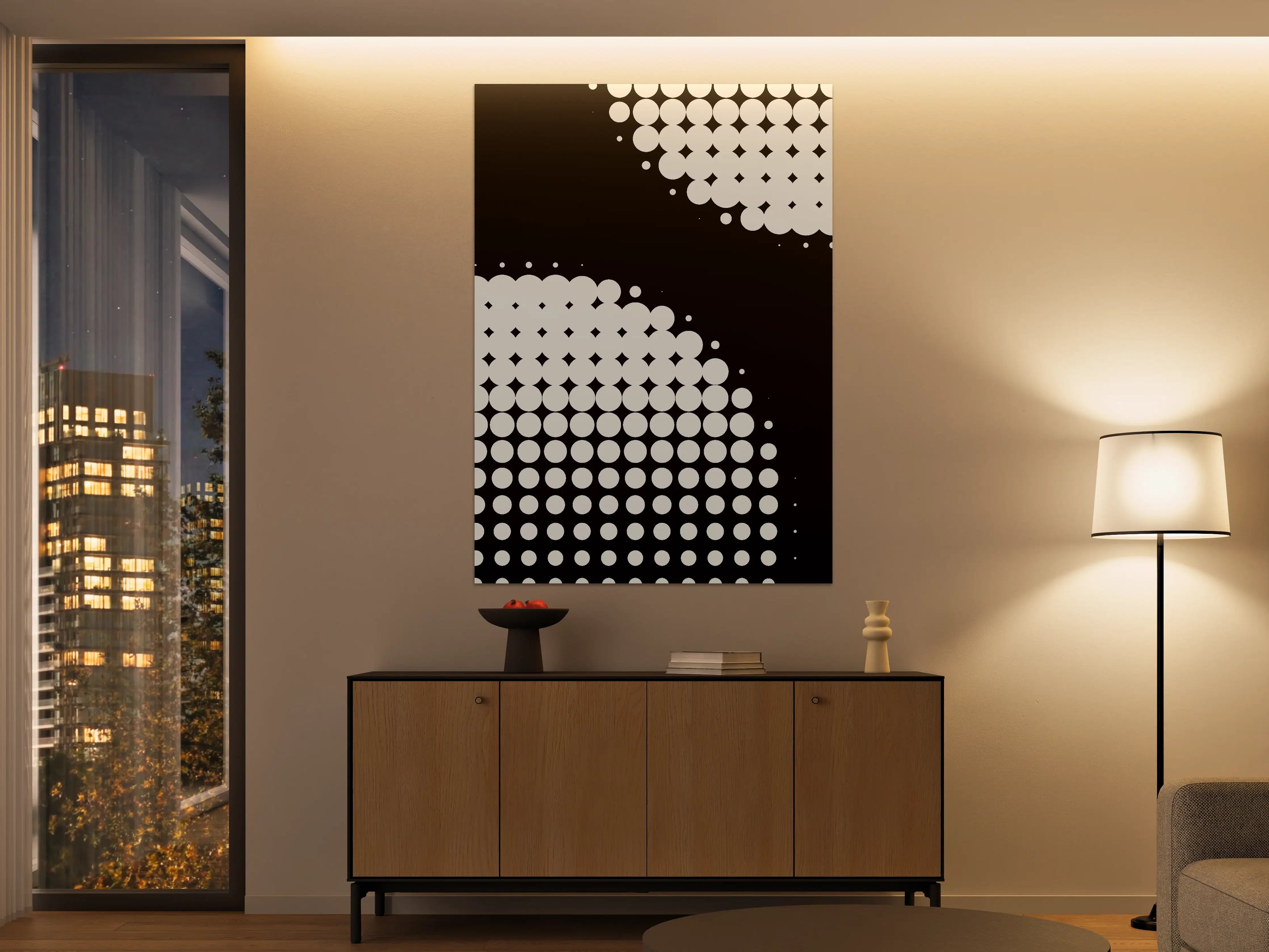 Große Wandbilder - Moderne Schwarz-Weiß-Dots-Design