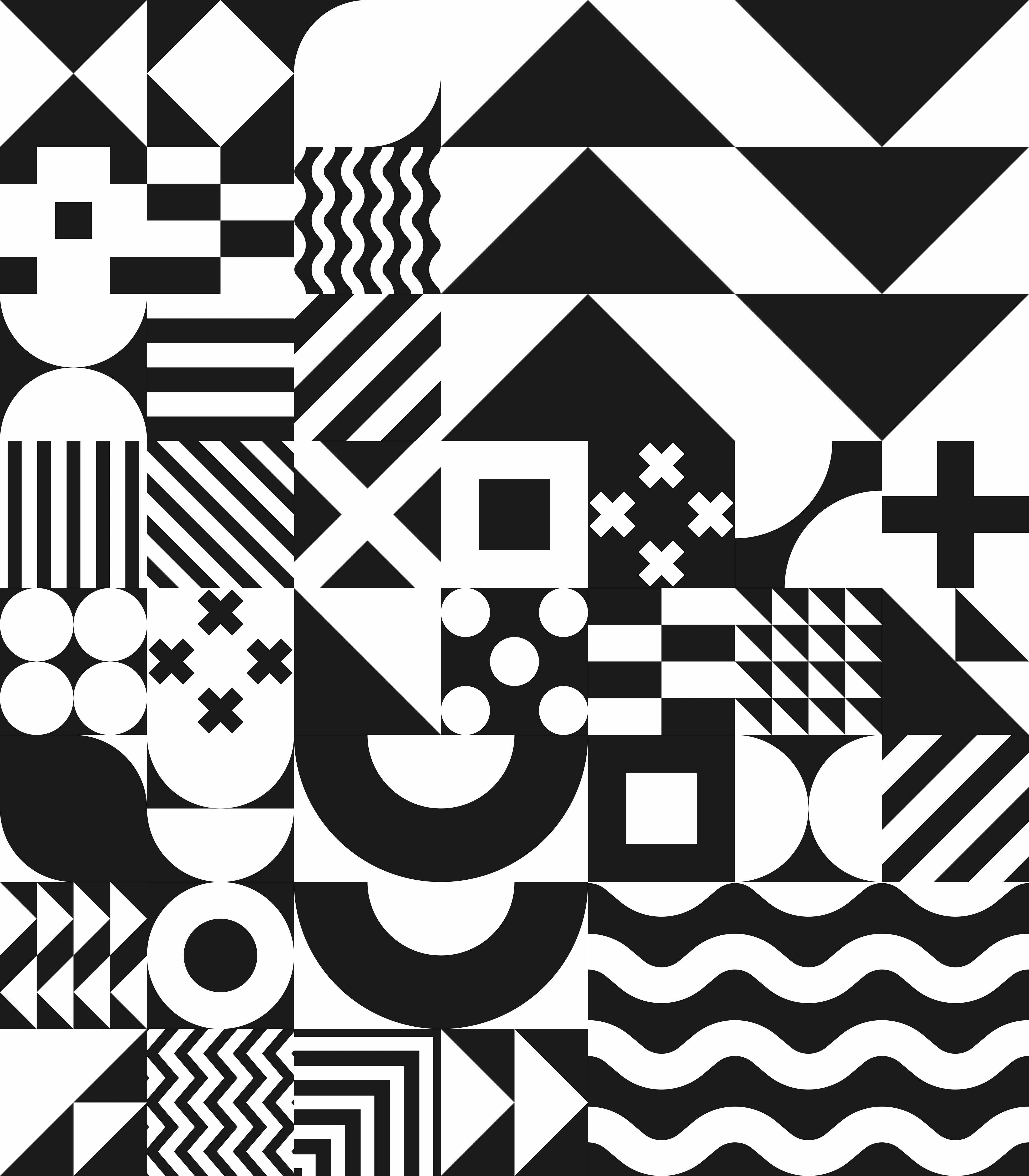 Große Wandbilder-Moderne Schwarz-Weiß-Geometrie-Kunst
