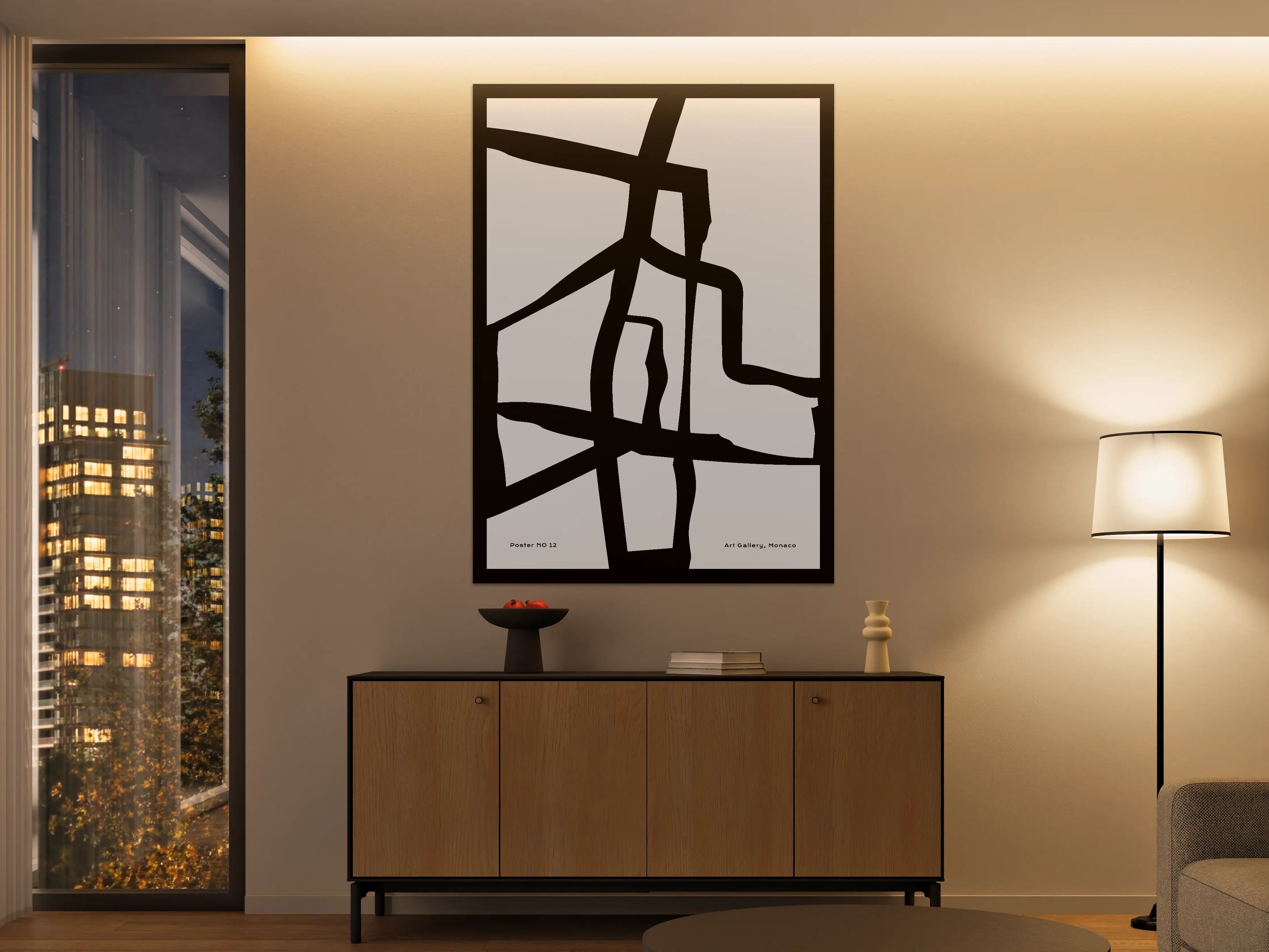 Große Wandbilder - Moderne Schwarz-Weiß-Graphik