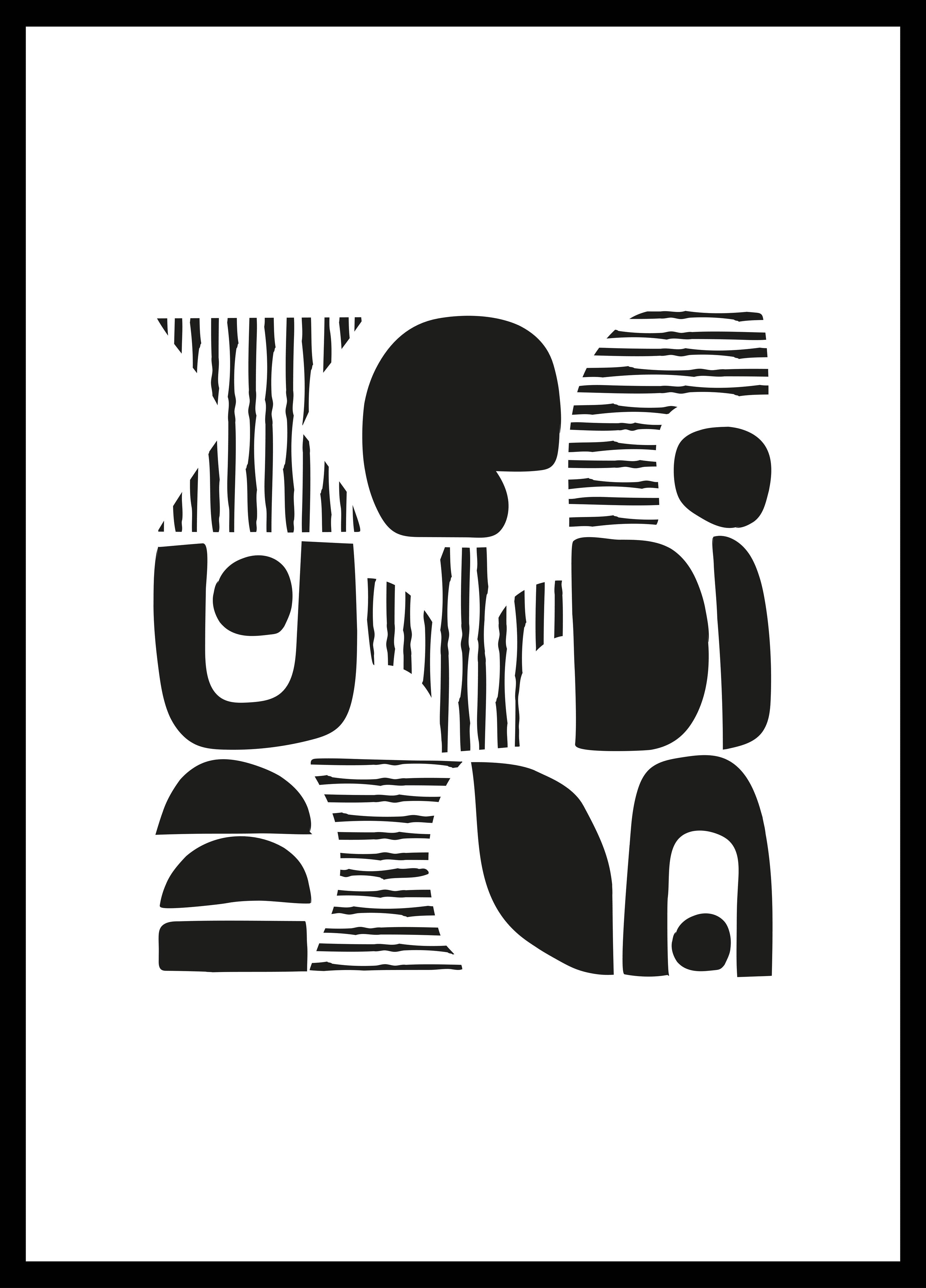 Große Wandbilder-Moderne Schwarz-Weiß-Kunst mit geometrischen Formen