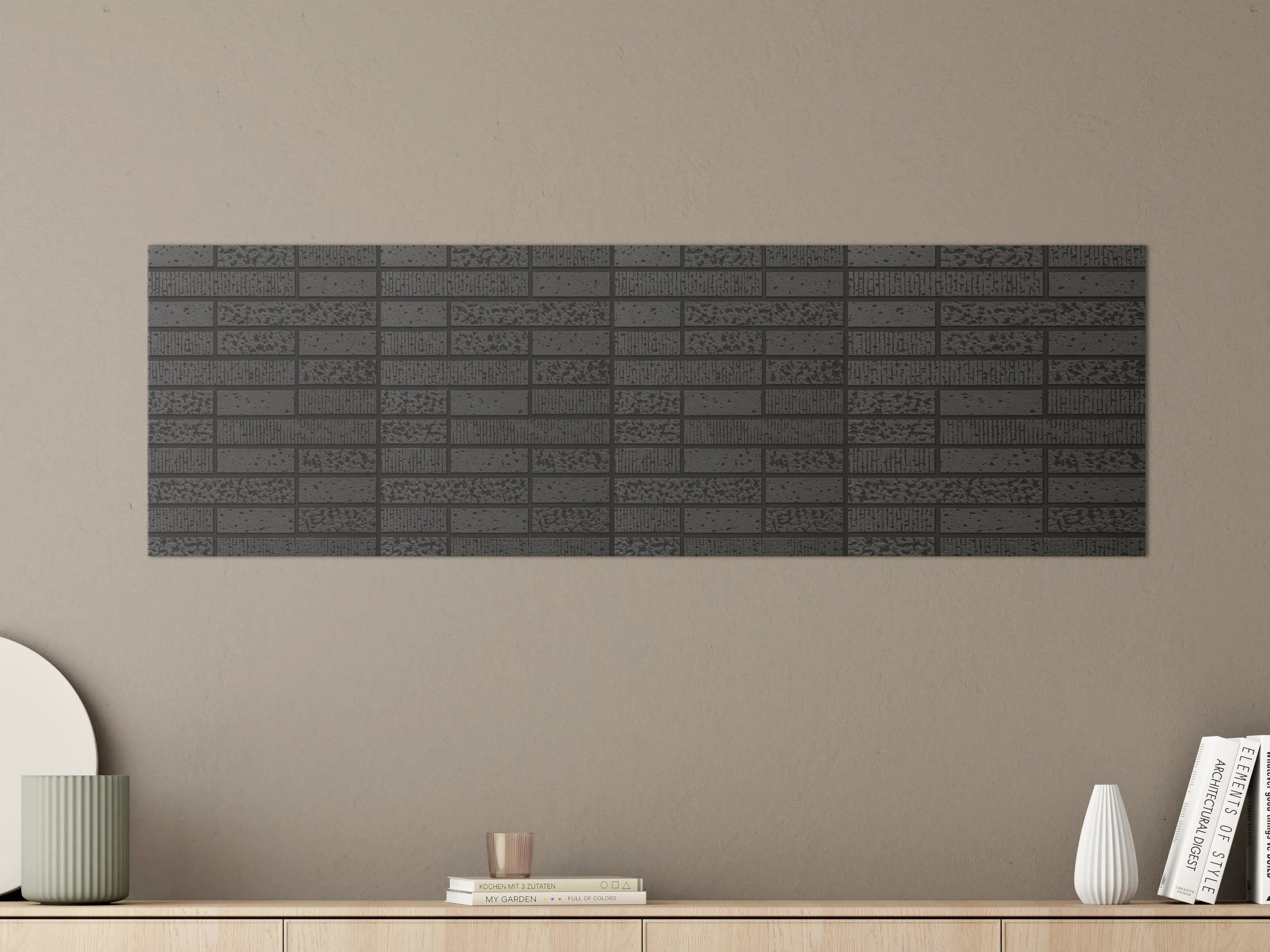 Große Wandbilder - Moderne Schwarze Ziegelwand