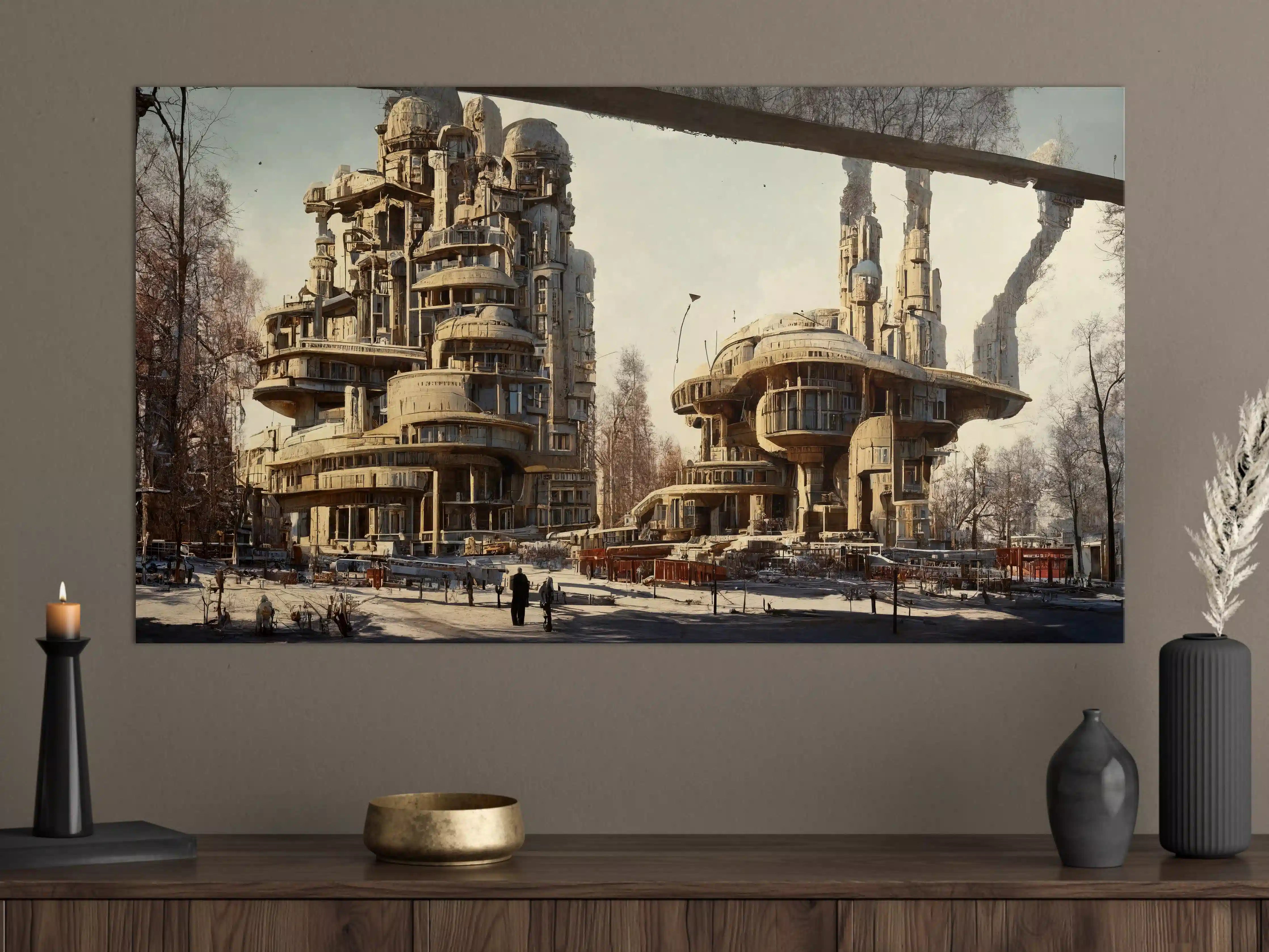 Große Wandbilder - Moderne Stadt in der Zukunft